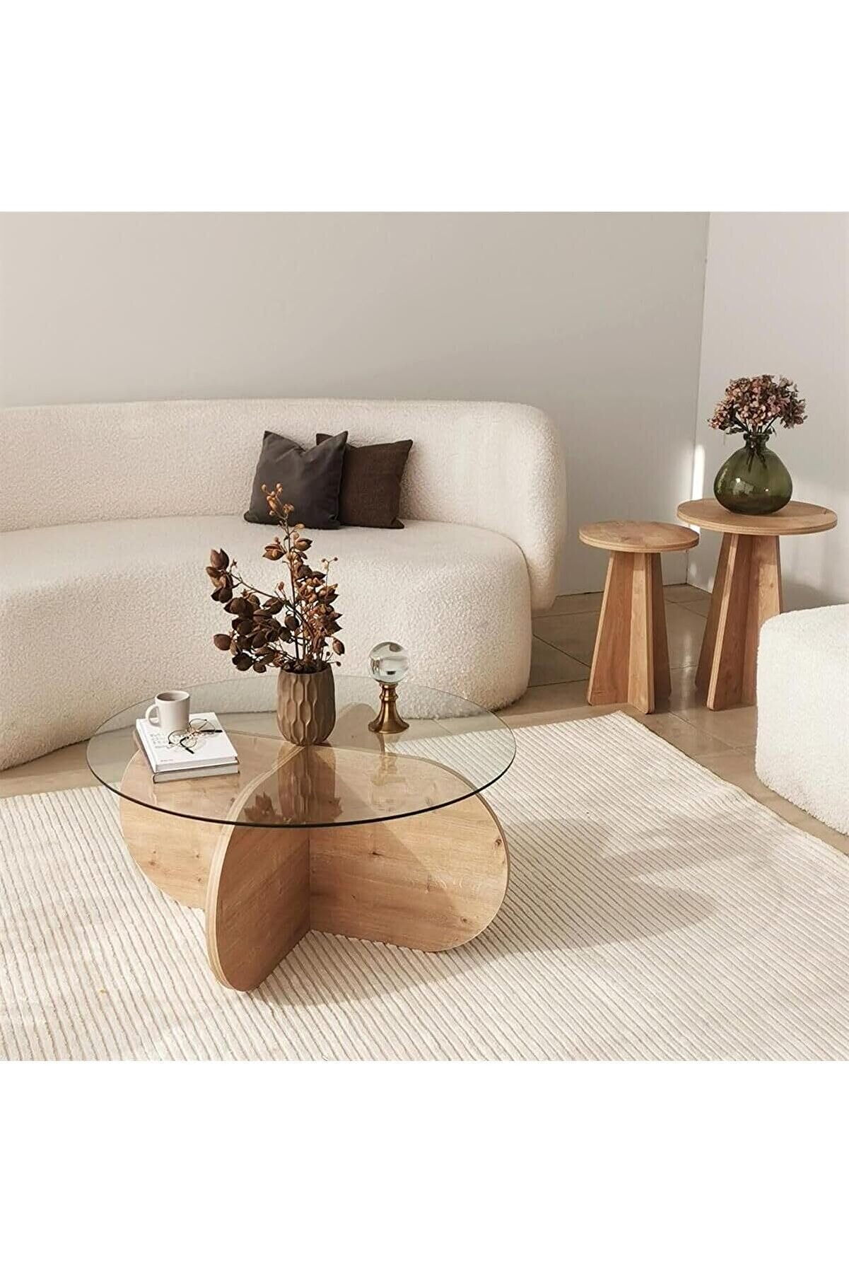 STOREMAX Bubble Cam Sehpa/Safir Meşe & Şeffaf Cam 1014773