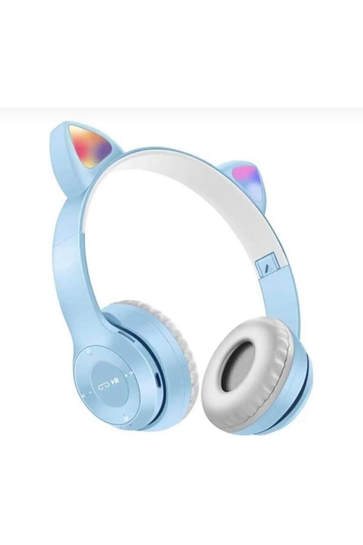 STOREMAX 5.0 Kablosuz Işıklı Kedi Kulaklık Kulak Üstü Kulaklık (Mavi) 1014773