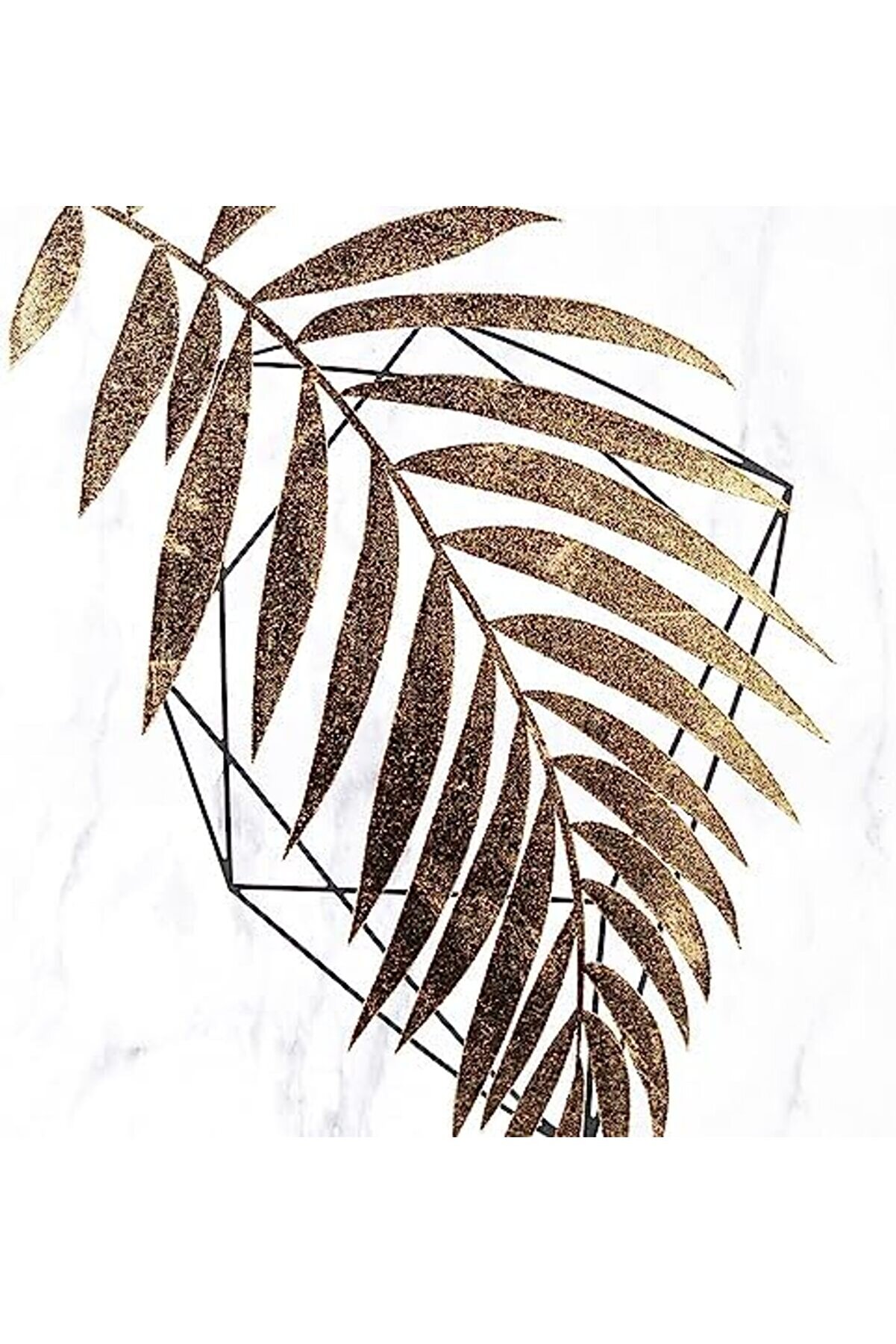 Renk Ahşap Çerçeveli̇ Kabartmalı Yaprağı Kanvas Tablo -Beyaz 45X2,5X60 Cm. 1014773