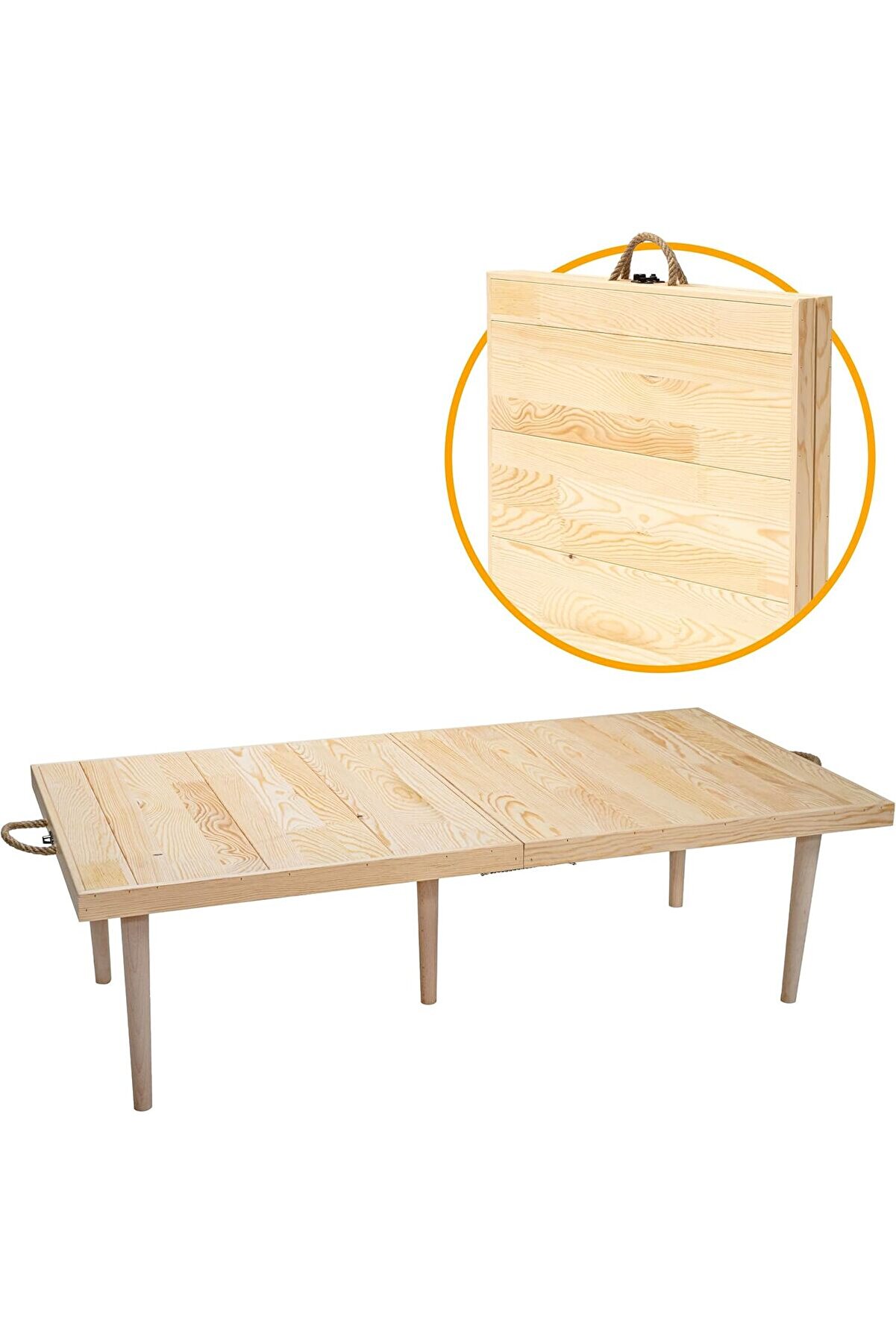 STOREMAX Katlanır Kamp, Piknik ve Bahçe Masası 55x110 cm - Ham Renk 1014773