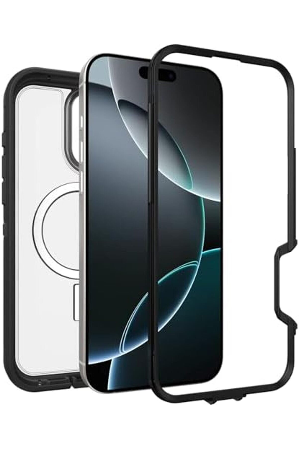 Seri̇es Xt Kılıf, 16 Pro Max Uyumlu, Darbeye Karşı Kılıf, Şeffaf/Si̇yah 1014773