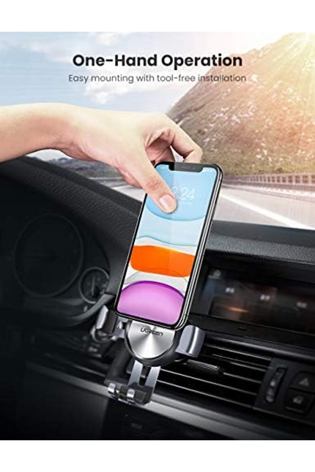 360 Derece Mekani̇k Araç İçi̇ Telefon Tutucu Uzay Gri̇si̇ 1014773