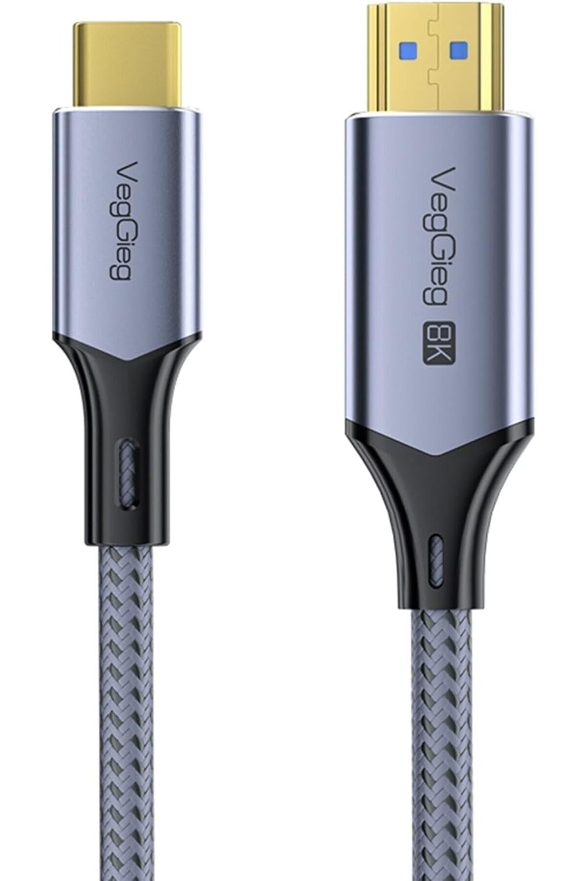 STOREMAX Type-C to HDMI Kablo 8K 60Hz 4K 240Hz HDR 3D 48Gbps Örgülü USB-C to HDMI Kablo 2 Metre 1014773