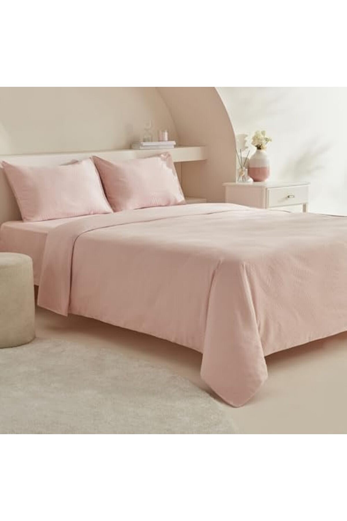 Si̇on%100 Pamuk Çi̇ft Ki̇şi̇li̇k Nevresi̇m Takımı Pudra 1014773