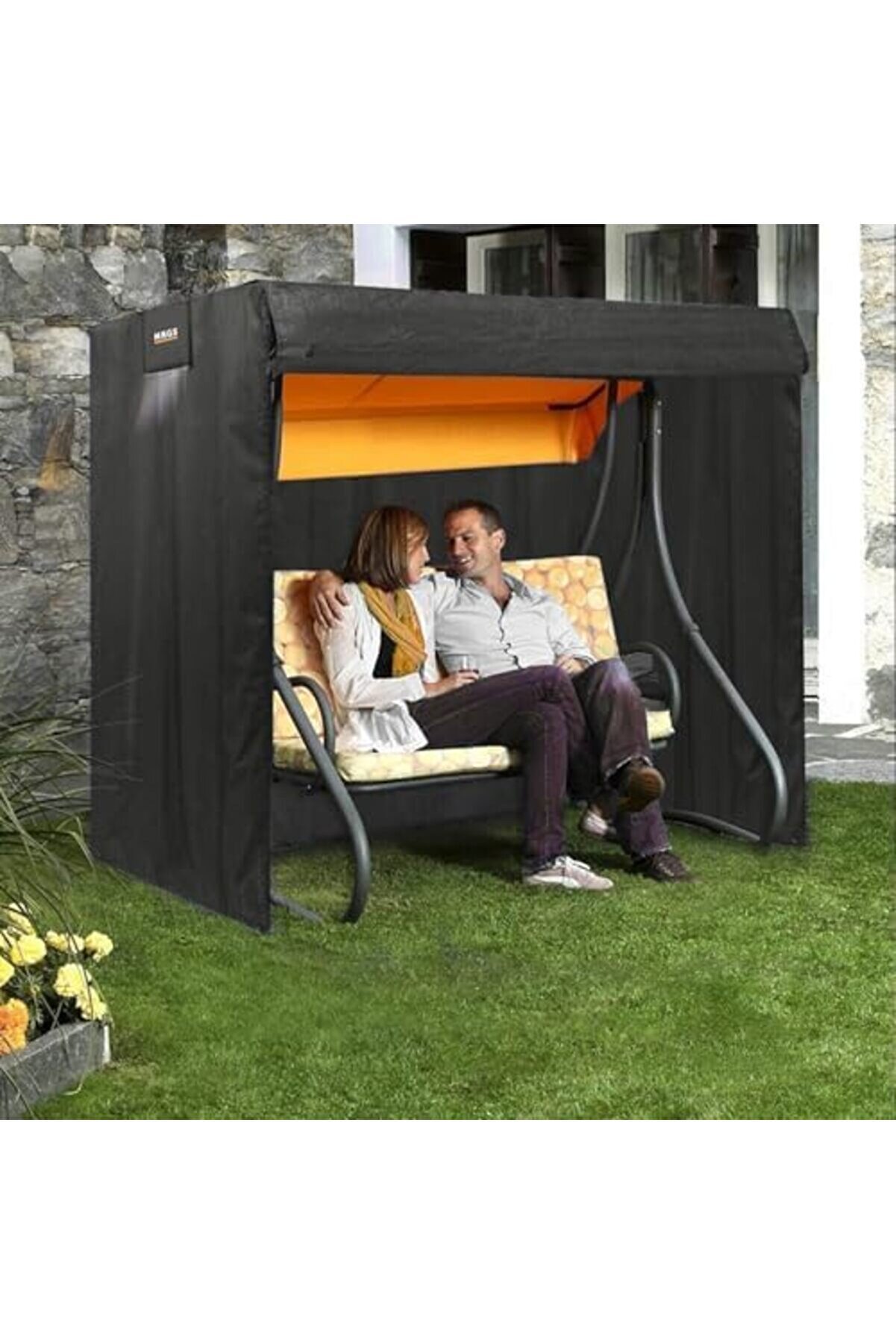 Bahçe Salıncak Koruma Örtüsü Üç Ki̇şi̇li̇k Tenteli̇ Bahçe Salıncağı Koruma Kılıfı Su Geçi̇rmez Branda Day