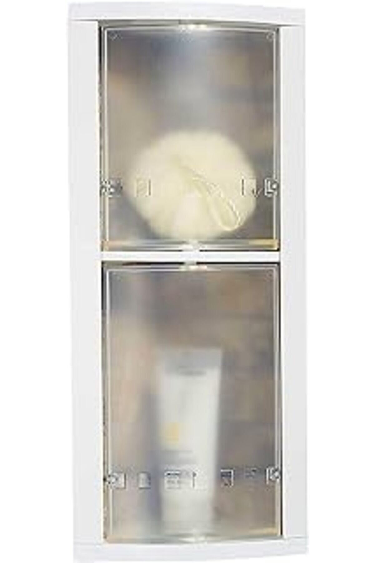 STOREMAX Primanova İki Gözlü Dönerli Banyo Köşe Rafı Şeffaf S-03