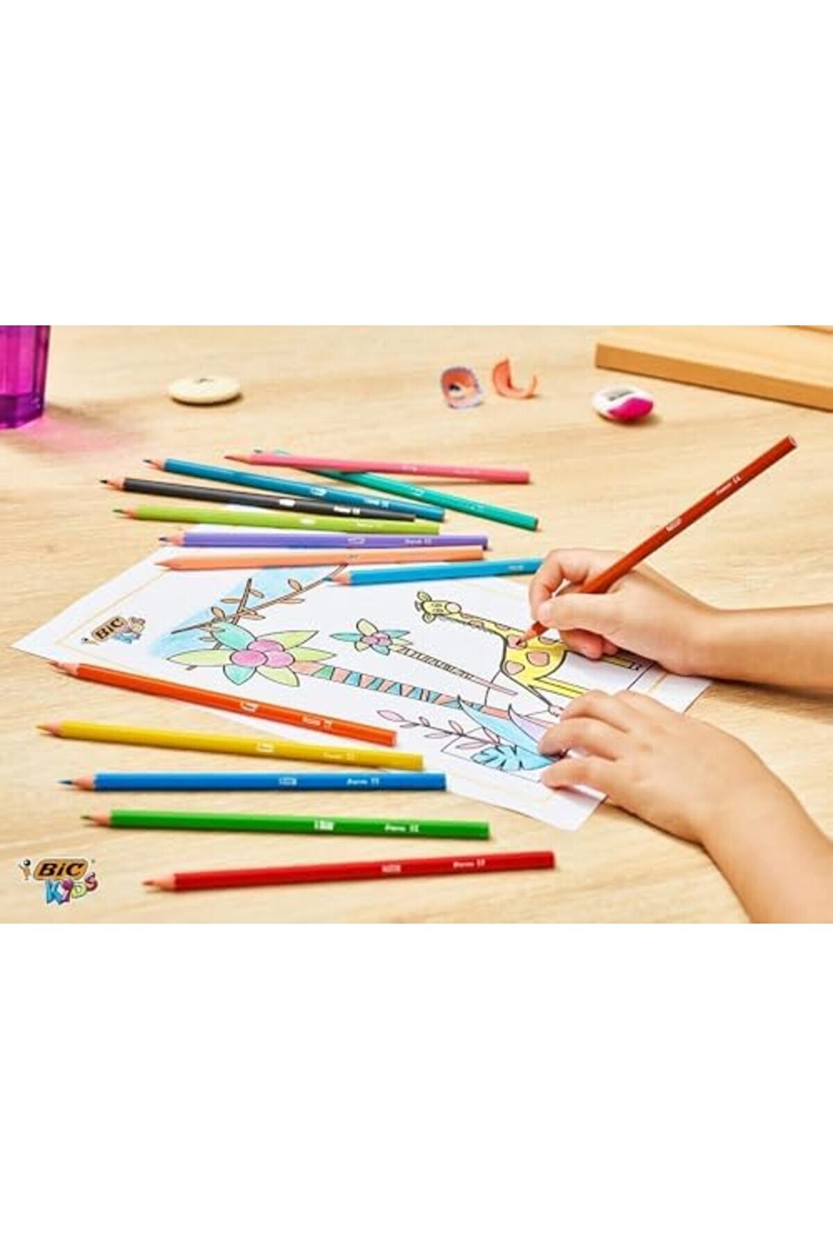 Pltnstoreshop Ki̇ds Tropi̇colors Kuru Boya Kalemi̇ 24 Renk, Kıymık Oluşturmaz, Ağaç Kesi̇lmeden Üreti̇lmi̇