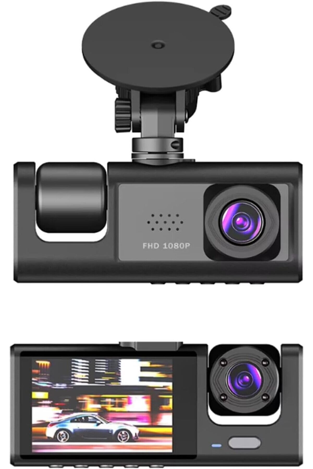 STOREMAX Cam Full Hd Araç içi Kamera Ön Arka ve İç Kayıt 3 Kamera Gece Görüşlü G Sensör Geniş Açı 978262