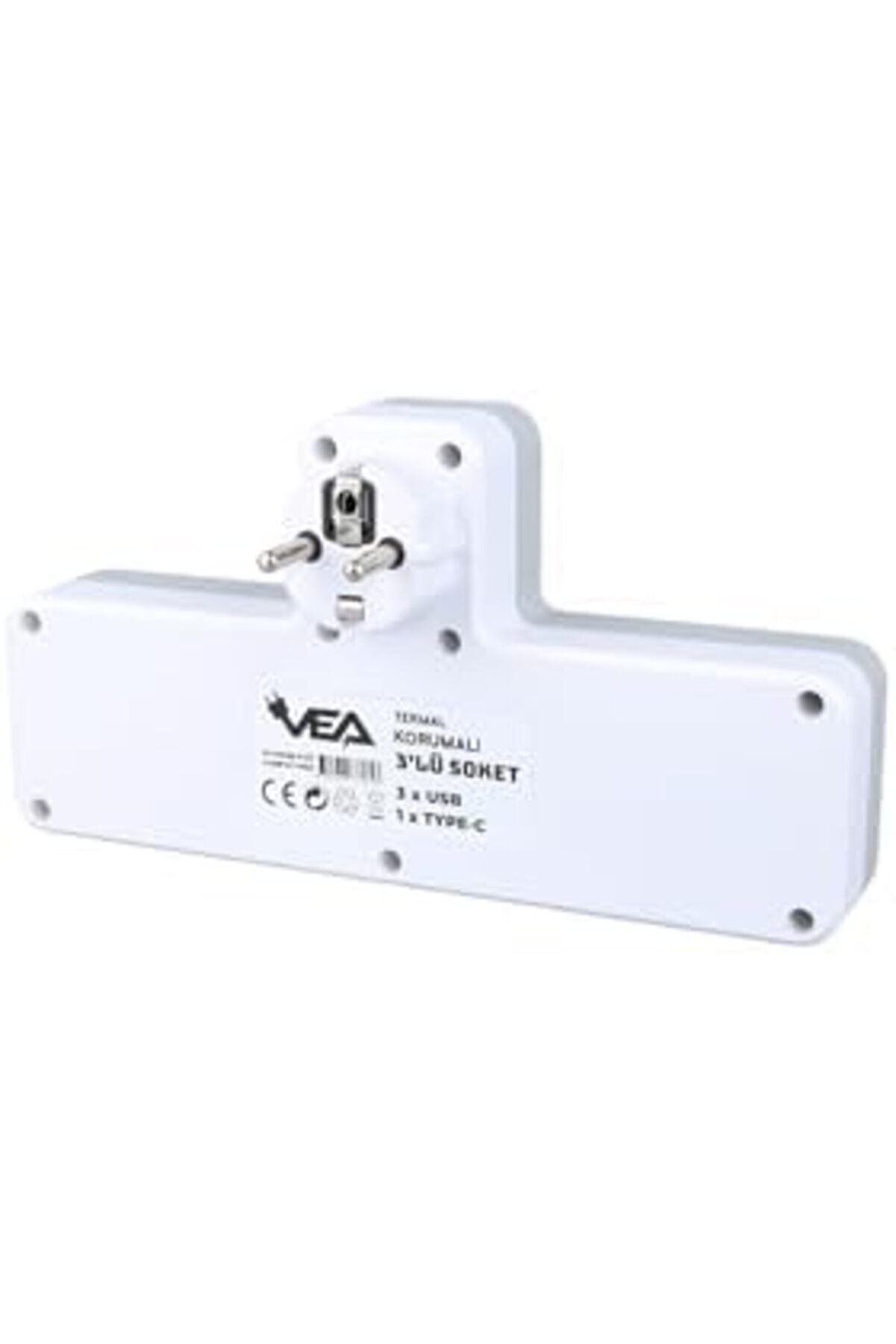 Lua Anahtarlı Topraklı Pri̇z, 3 Soketli̇ 3Xusb 2.4A, 1Xtype-C 20 Watt, Akım Korumalı Pri̇z, 10 A, 2500