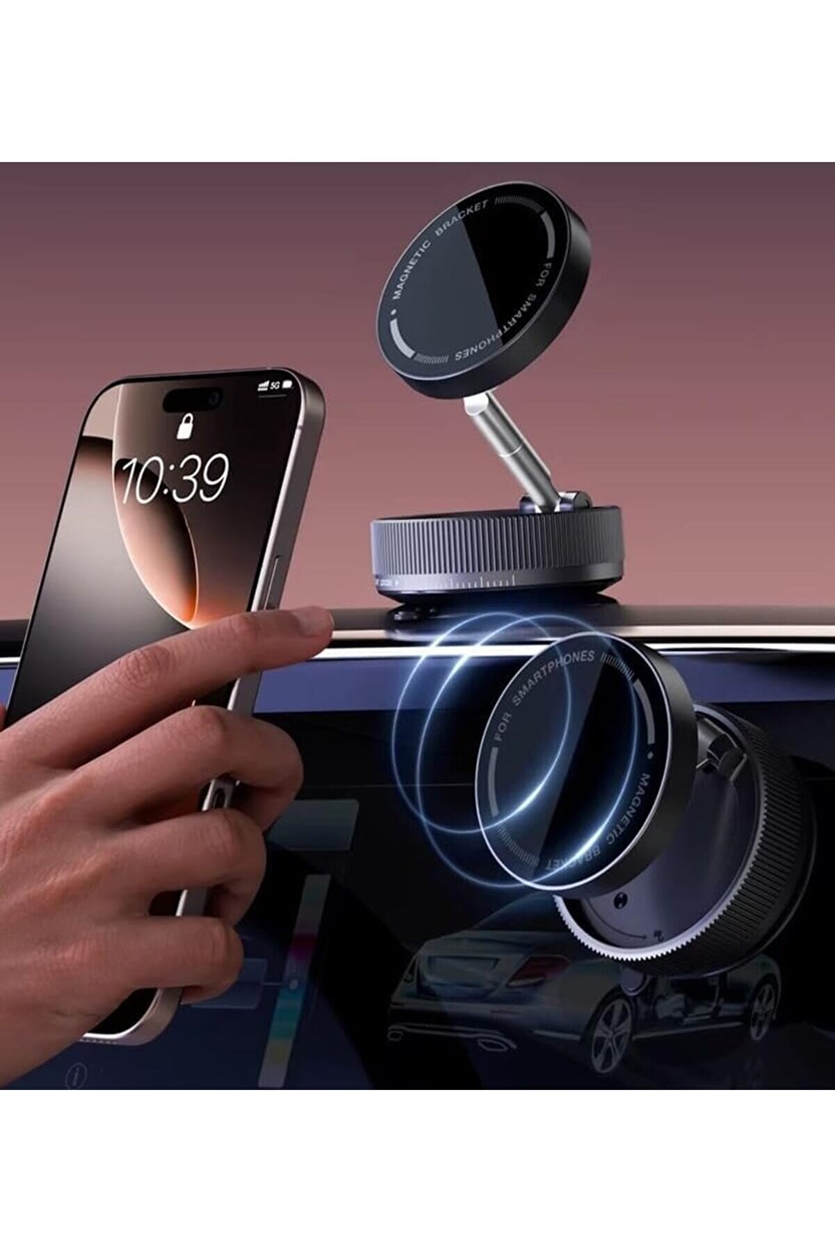 K10A Katlanabi̇li̇r 360 Derece Her Y&ouml;ne D&ouml;nebi̇li̇r Vacum Magneti̇c Ara&ccedil; Tutucu Telefon Standı Ki̇li̇tli̇ Va