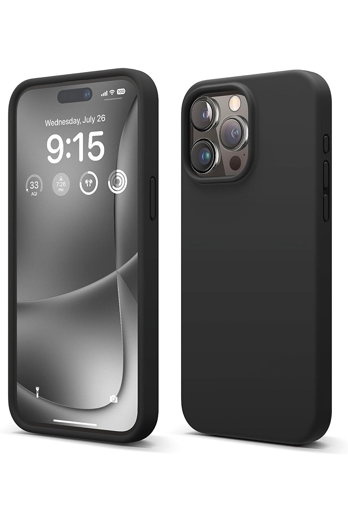 STOREMAX 15 Pro Max Uyumlu Özel İpeksi Dokunuş Hissi Veren İçi Yumuşak Kadife Lansman Silikon Kılıf Kapak (Si