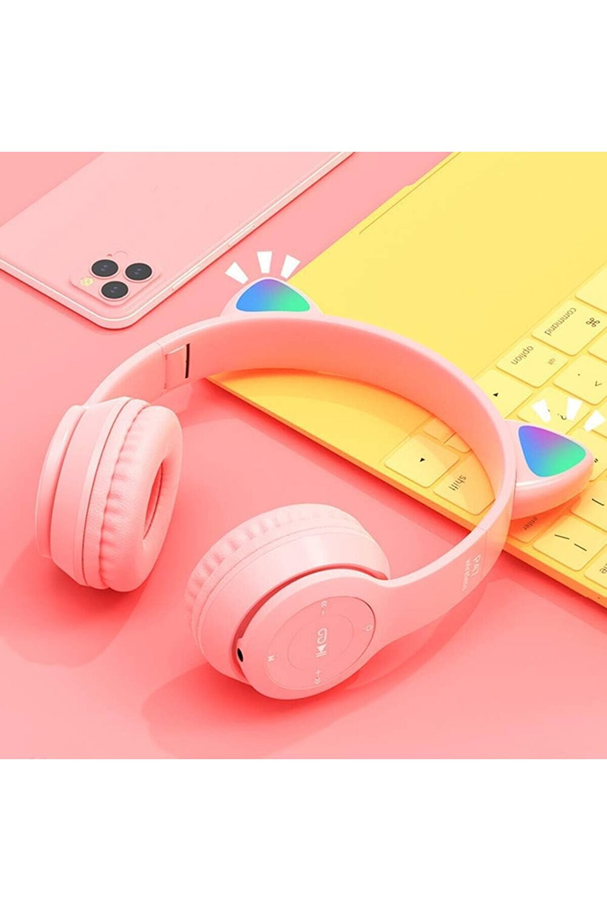 STOREMAX P47 Kulaklık, MP3 Çalar ve SD Kart Destekli, Mikrofonlu, Katlanabilir, 10 Saat Pil Ömrü, Pembe 1014