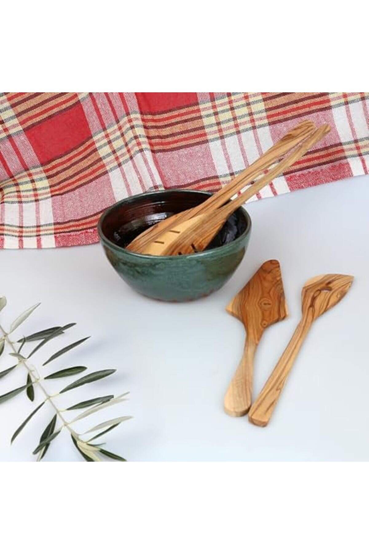 Modashi̇ne Zeyti̇n Ağacı Mutfak Gereçleri̇ Seti̇ – 4 Parça | El Yapımı, Çevre Dostu, Çi̇zi̇lmez Ahşap Pi̇şi̇
