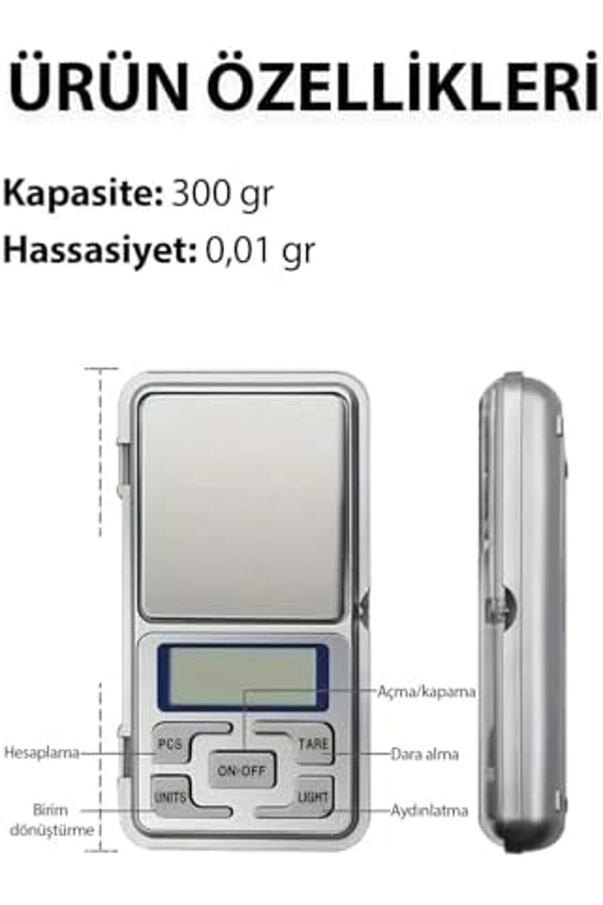 Modashi̇ne Elektroni̇k Kuyumcu Cep Terazi̇si̇, 300 Gr Kapasi̇te 0.01 Gr, Kompakt Ve Taşınabi̇li̇r Tartı Mod