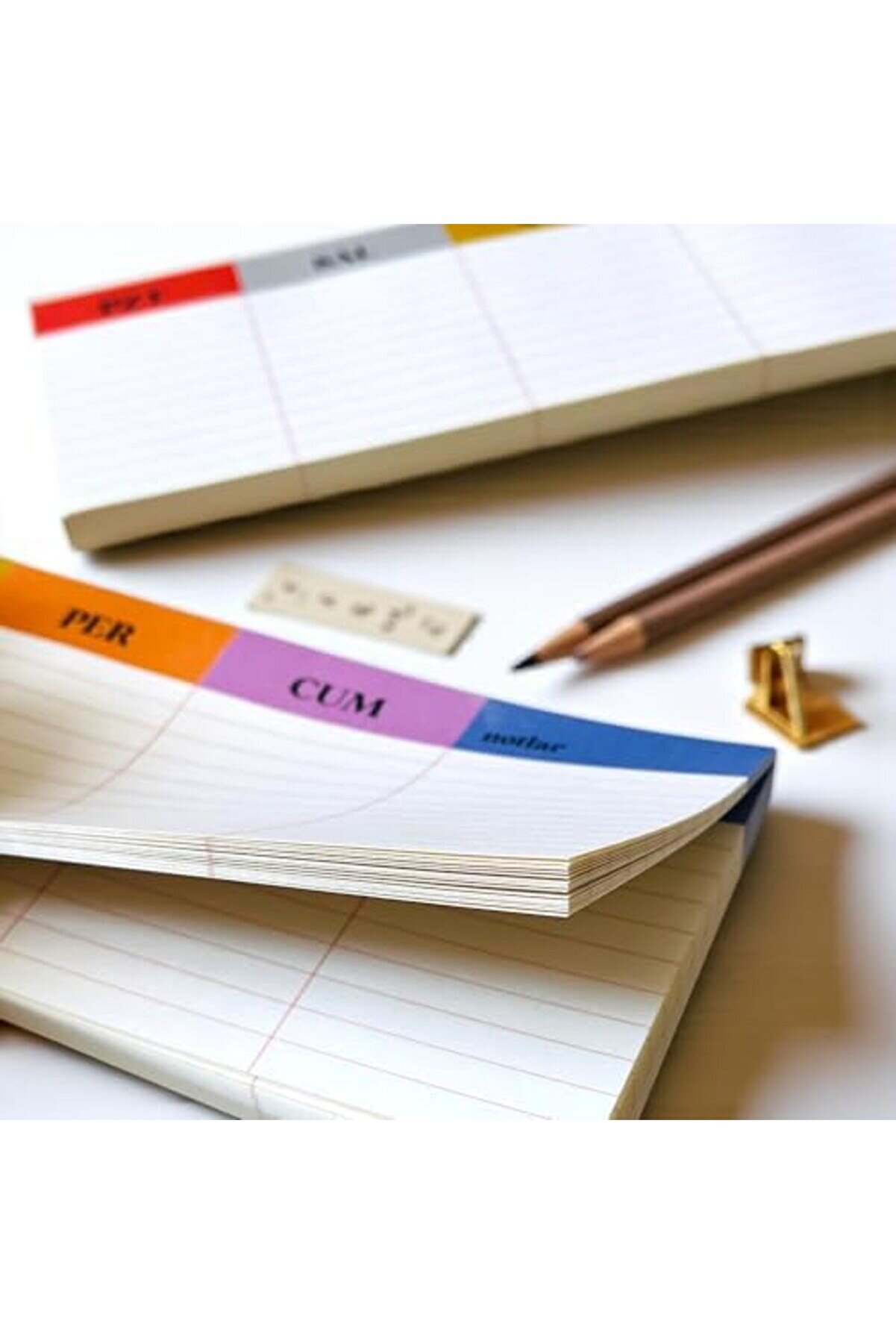 Pltnstoreshop Tanıtım Renkli̇ Haftalık Masa Planlayıcı | Klavye Altı Bloknot – 80 Yaprak, 90 Gr Ivory