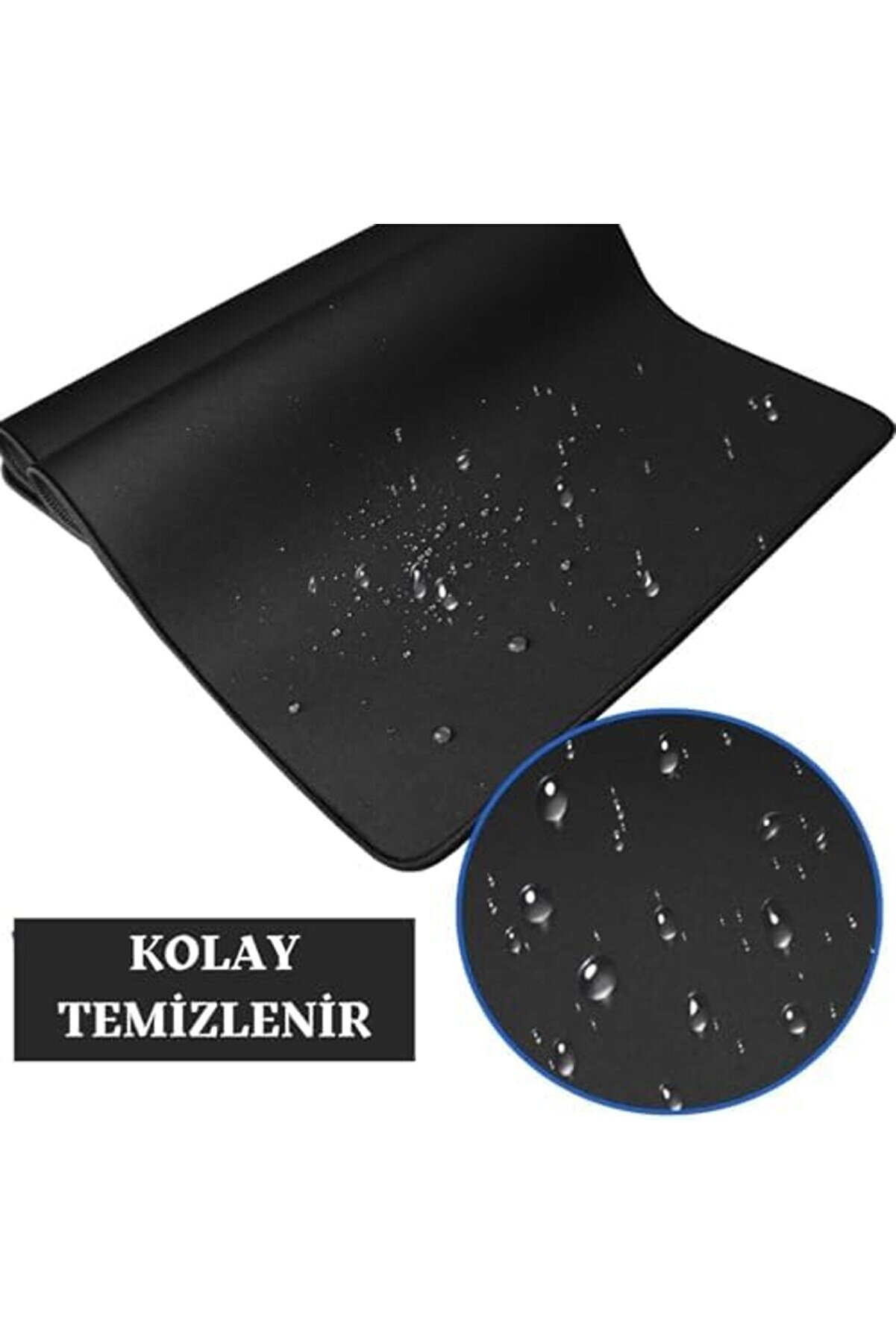 Classi̇c Mouse Pad 90X40 - Büyük Boy Mousepad Kaymaz Taban Baskısız - Si̇yah Fare Altlığı Di̇ki̇şli̇ Kena