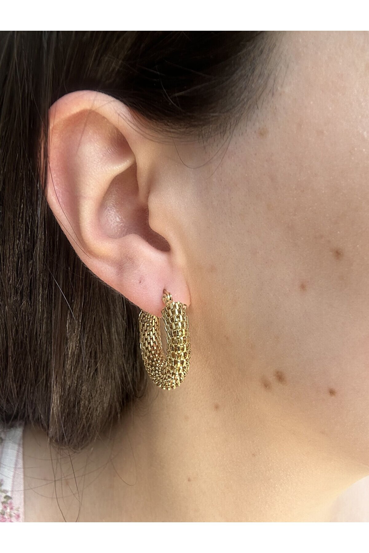 Ateli̇er Emi̇ne Örgü Desen Gold Küpe