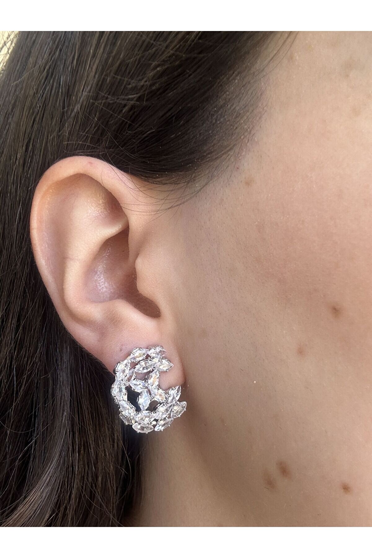 Ateli̇er Emi̇ne Çi̇ft Sıra Zi̇rkon Küpe