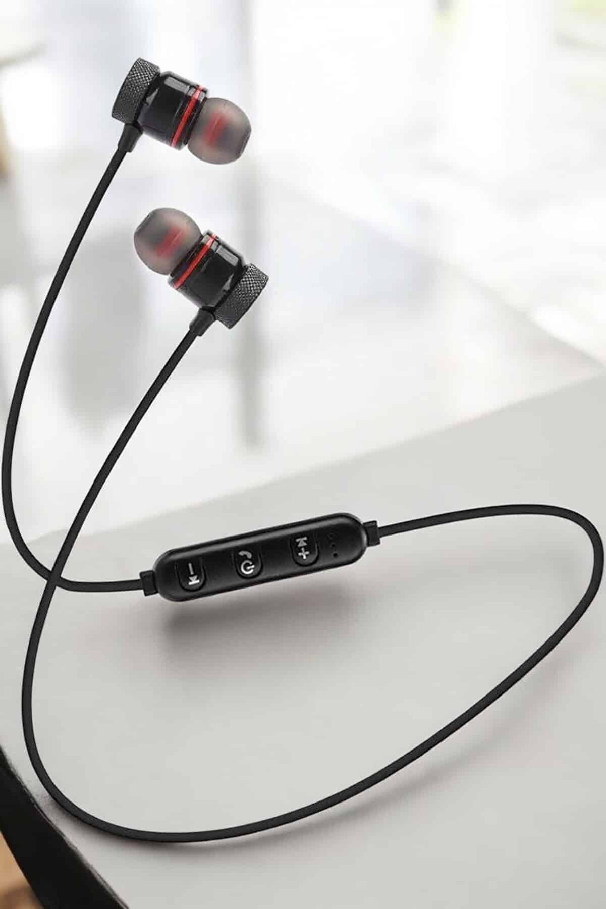 Mi̇krofonlu Kablosuz Sport Kulak İçi̇ Mıknatıslı Kulaklık