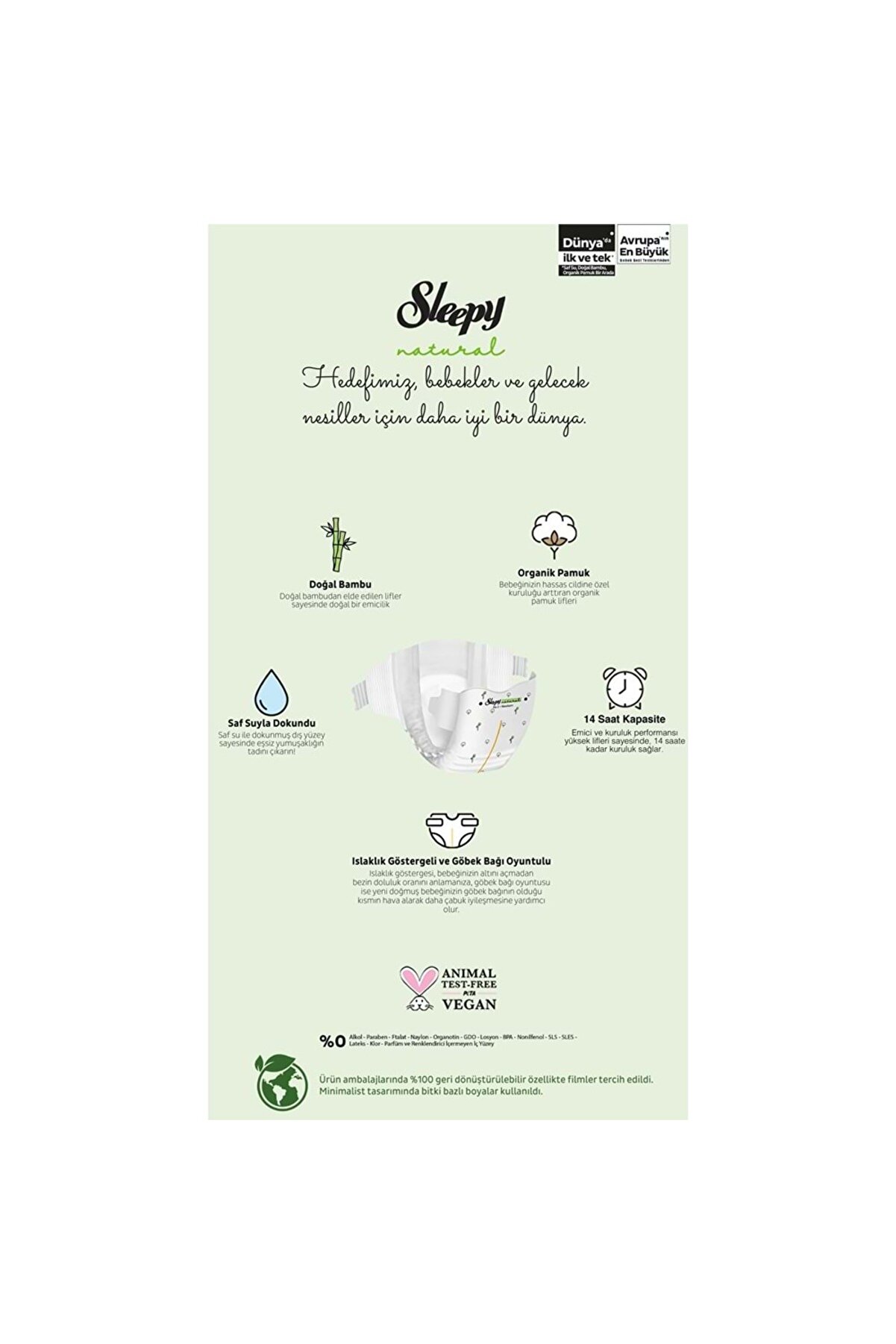 Sleepy Natural Bebek Bezi̇ Gross Paket 4 Beden 7-14 Kg 100 Adet