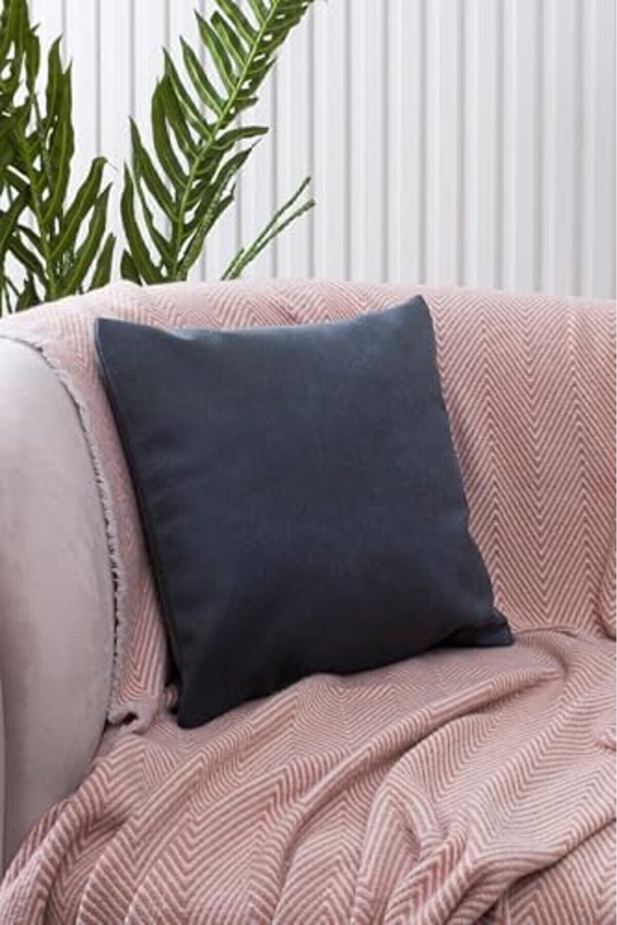 Süet Dokulu Mermer Damar Desenli̇ Petrol Rengi̇ Kırlent Kılıfı 1014773