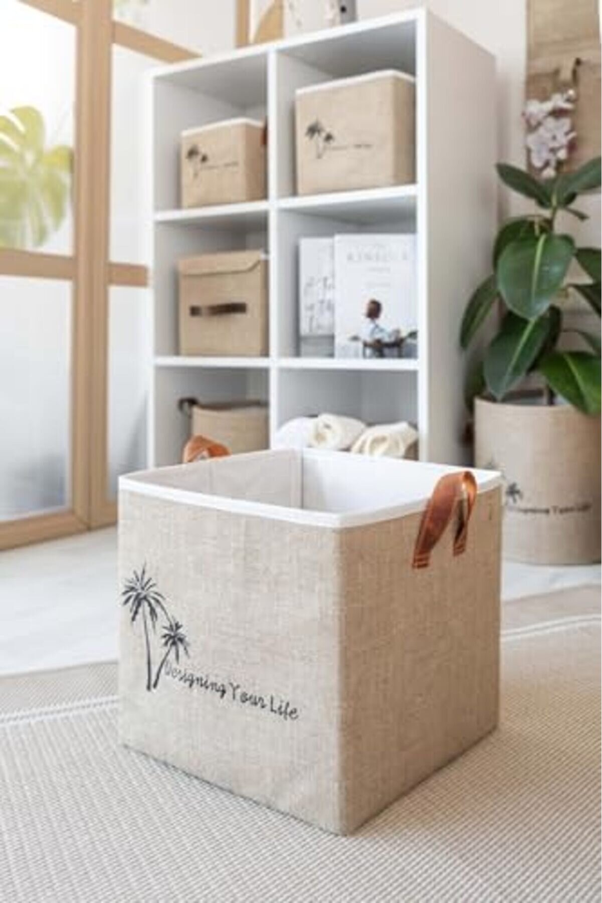 Bee Jüt Dolap İçi̇ Organi̇zer Takı, Makyaj, Banyo, Ofi̇s Düzenleyi̇ci̇ Saklama Kutusu 30X30X30 Cm 117571