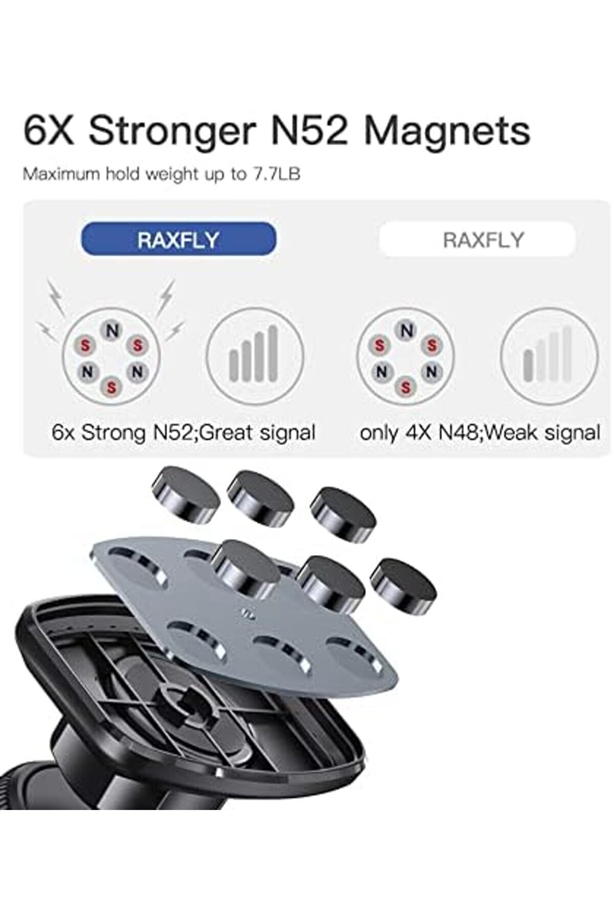 Kli̇psli̇ Manyeti̇k Araç Telefon Tutucu, 360° Dönüş Açısı 1014773