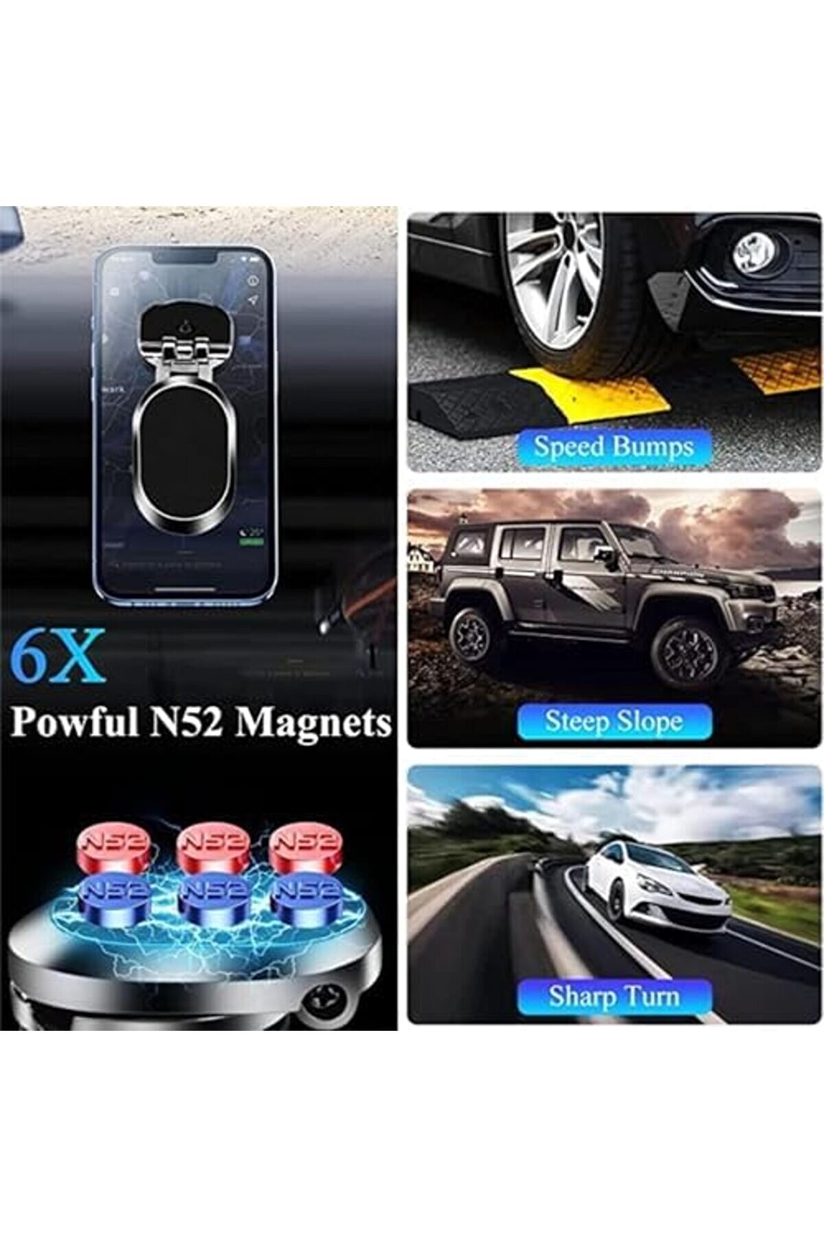 Pltnstoreshop Araç Telefon Tutucu, Manyeti̇k Araç Telefon Tutucu, Katlanabi̇li̇r Pano Cep Telefonu Araç