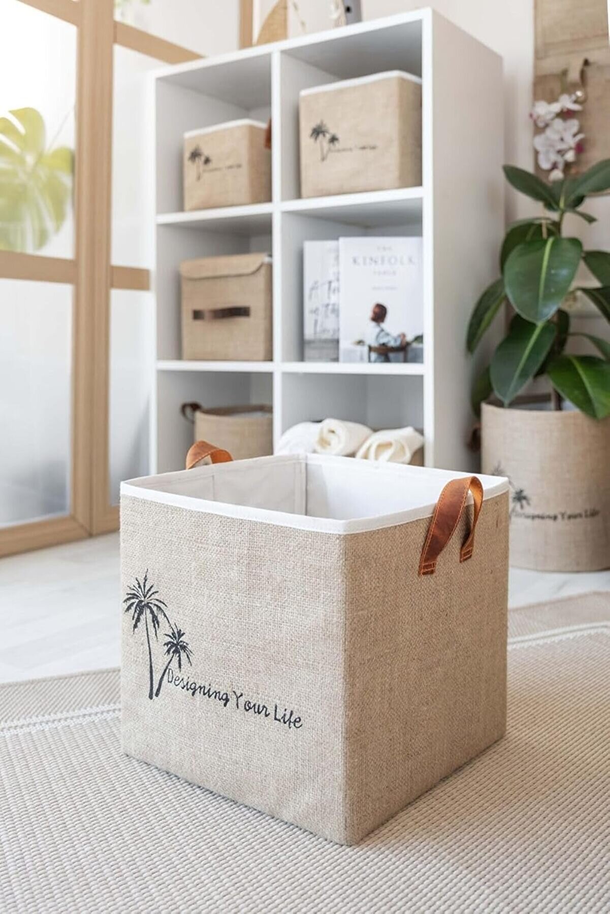 STOREMAX Bee Jüt Dolap İçi Organizer Takı, Makyaj, Banyo, Ofis Düzenleyici Saklama Kutusu 20x20x20 cm 117571