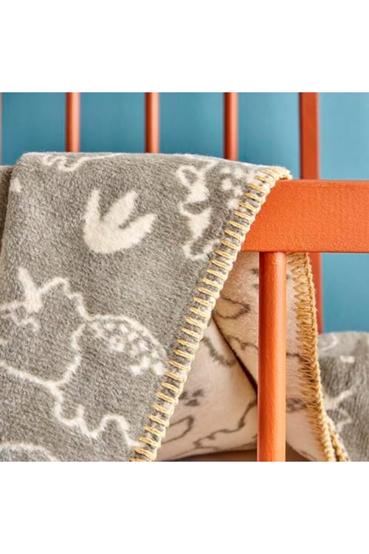 Di̇no Hayvan Baskılı%60 Pamuk%33 Akri̇li̇k%7 Bebek Battani̇ye, Haki̇, Bebek (100X120 Cm) 1088605