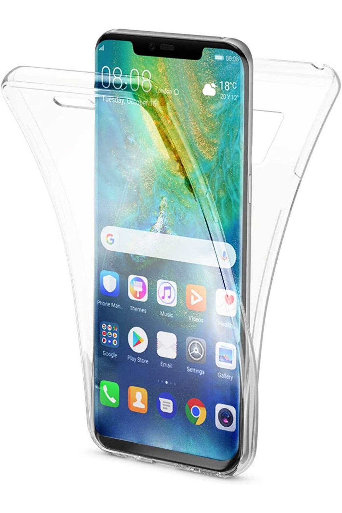STOREMAX pltnstoreshop Mate 20 Pro için Kılıf 6 tarafı tam full koruma 360 Clear Soft Şeffaf [Mate 20 Pro ile