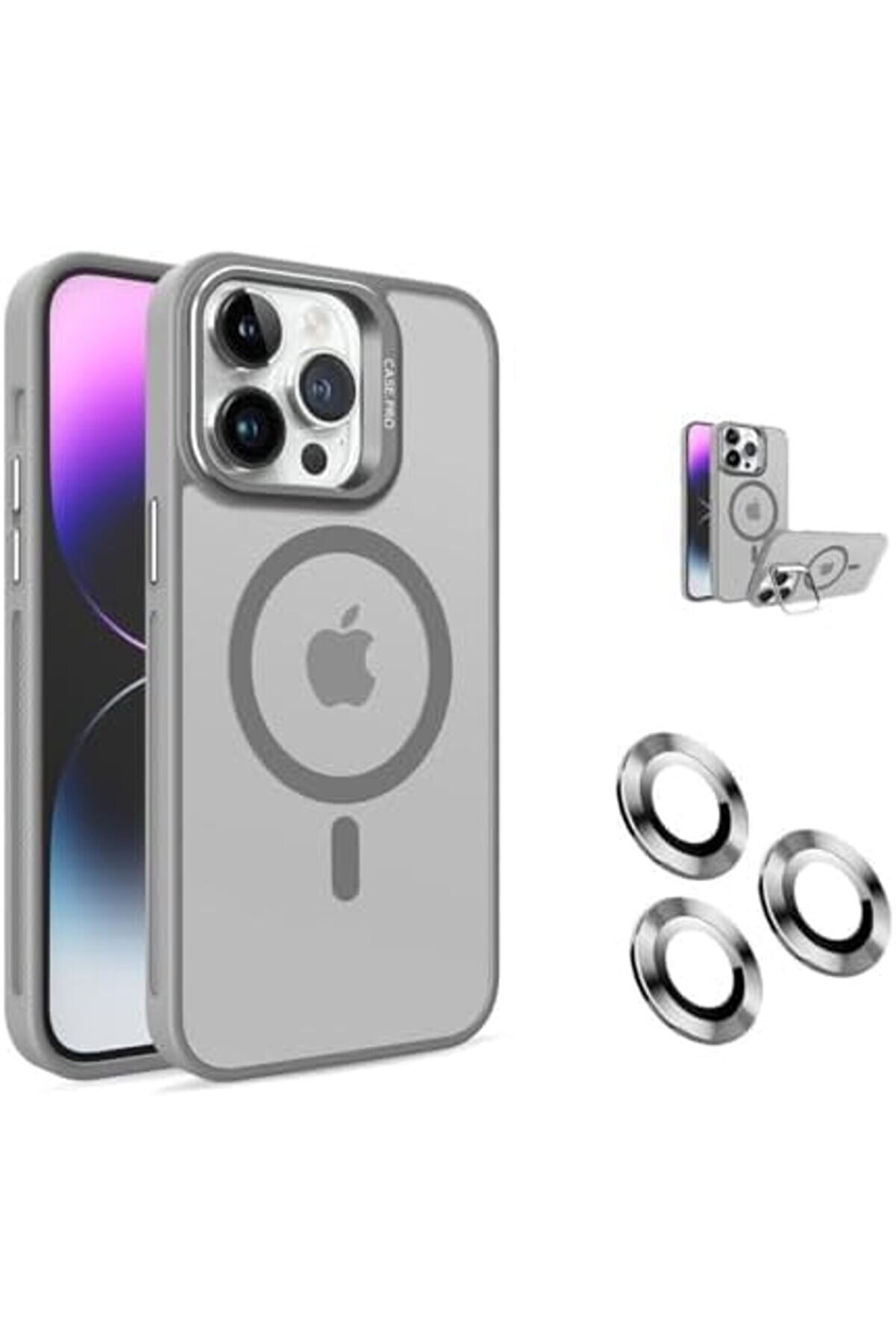 16 Pro Max Kamera Korumalı Kılıf İle Uyumlu Açılır Kamera Manyeti̇k 16 Pro Max Kılıf + Lens Koruma Se