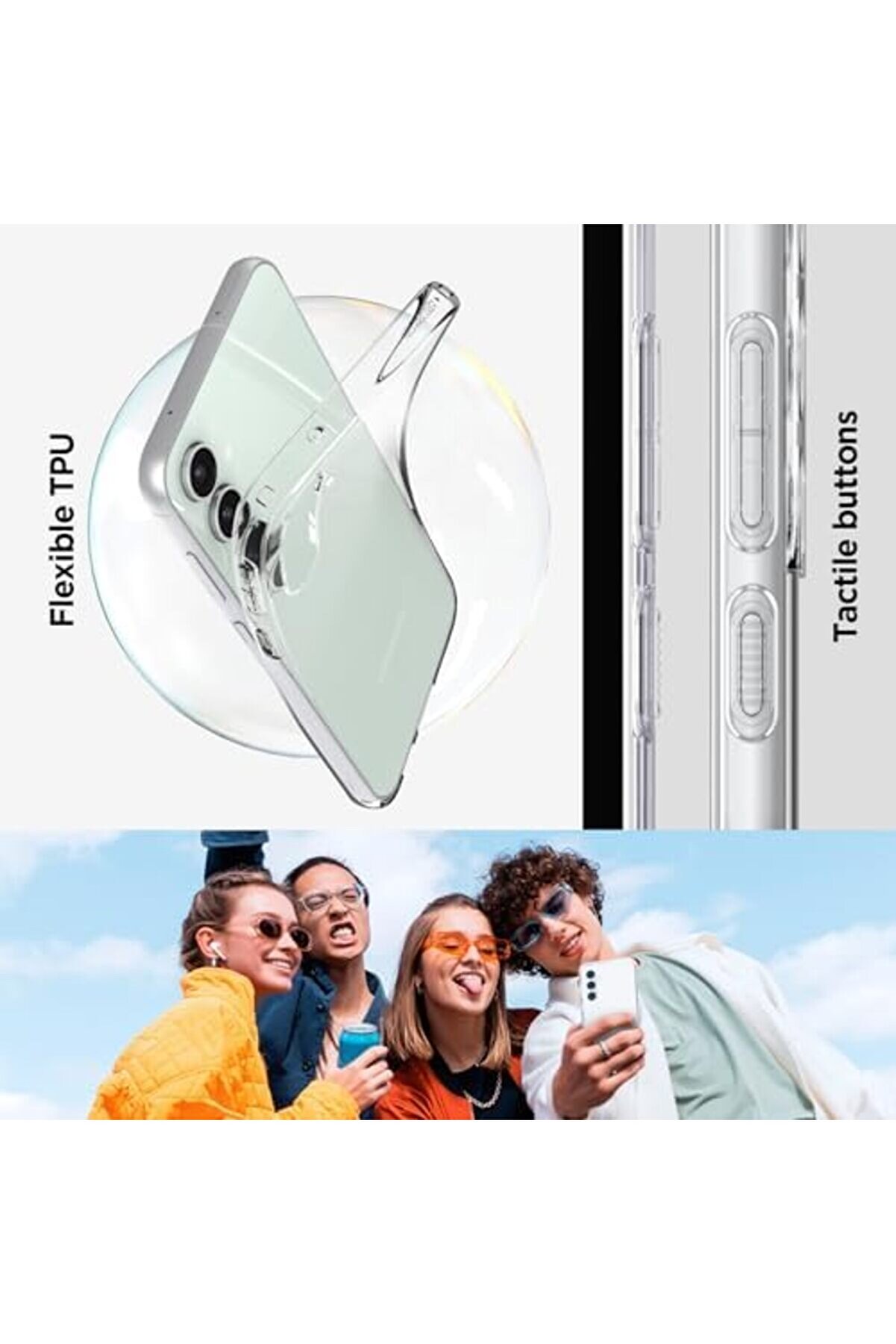 S23 Fe Kılıf Crystal 4 Tarafı Tam Koruma Crystal Clear - Acs06