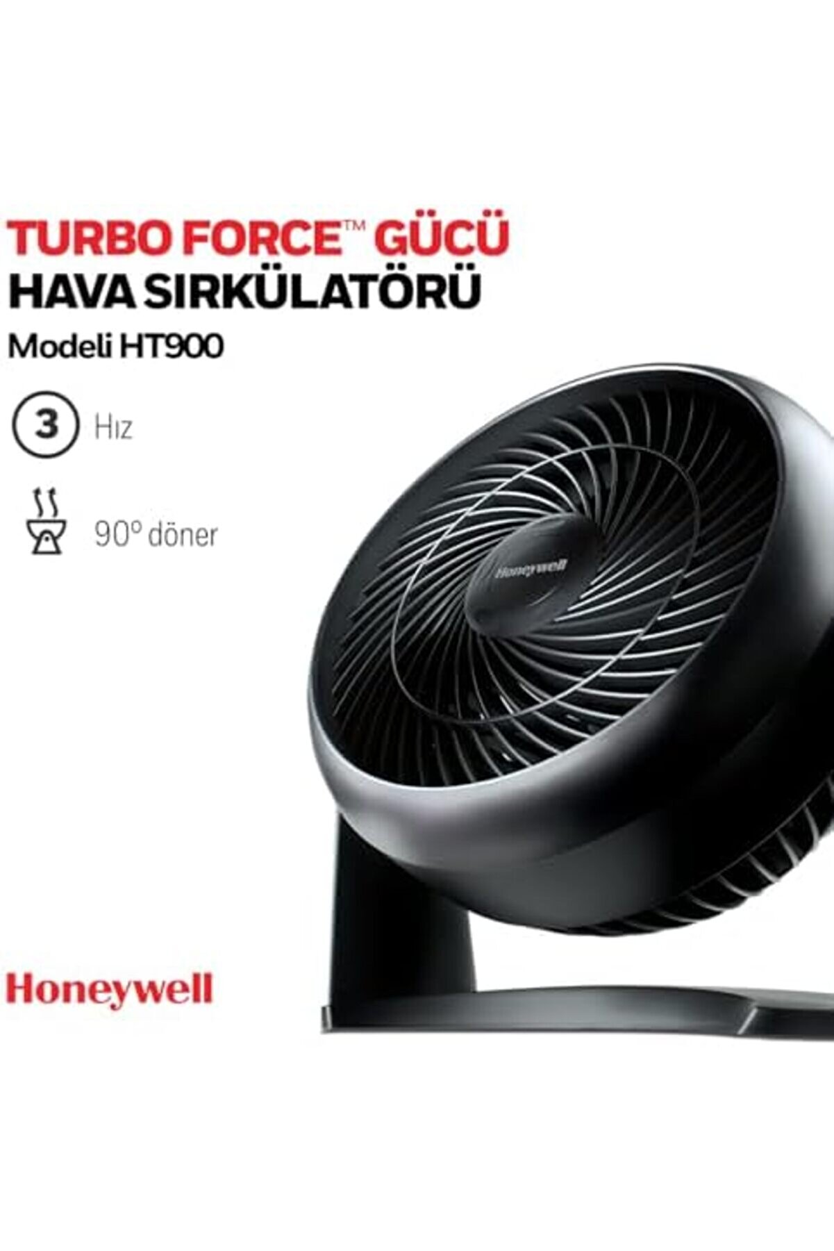 Modashi̇ne Turboforce Turbo Ht900Ne4 Sessi̇z Soğutma, 90 Dereceye Kadar Ayarlanabi̇li̇r Eği̇m Açısı, 3 Hı