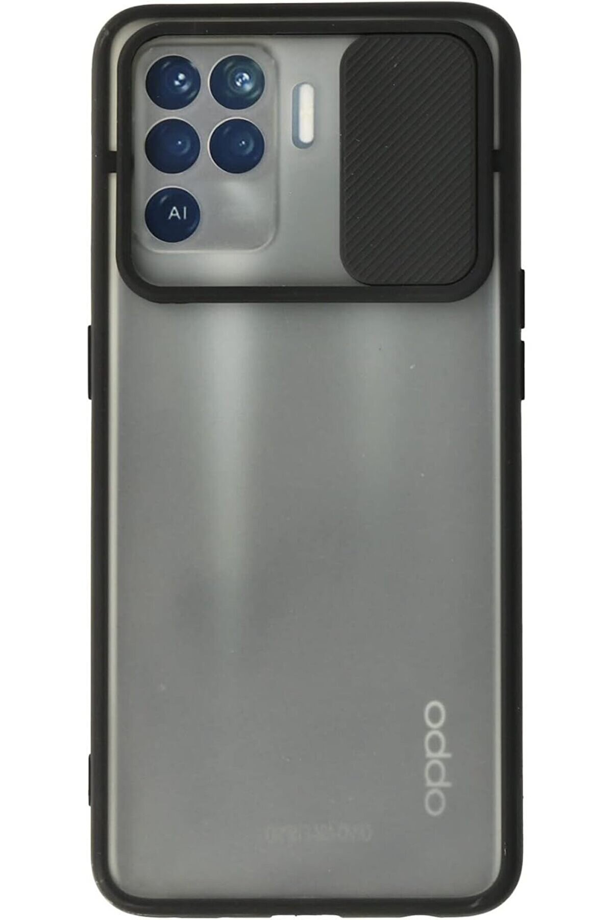 STOREMAX Reno 5 Lite Kılıf Lens Sürgülü Mat Silikon - Siyah 1014773