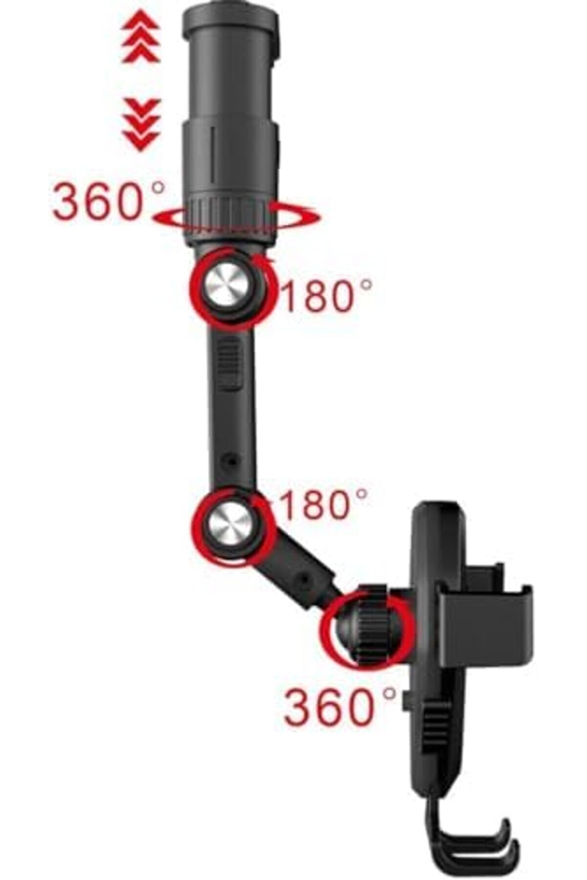 Di̇ki̇z Aynası Araç Cep Telefonu Tutucu, 360 Derece Dönebi̇len Di̇ki̇z Aynası Cep Telefonu Tutucu, Araba,