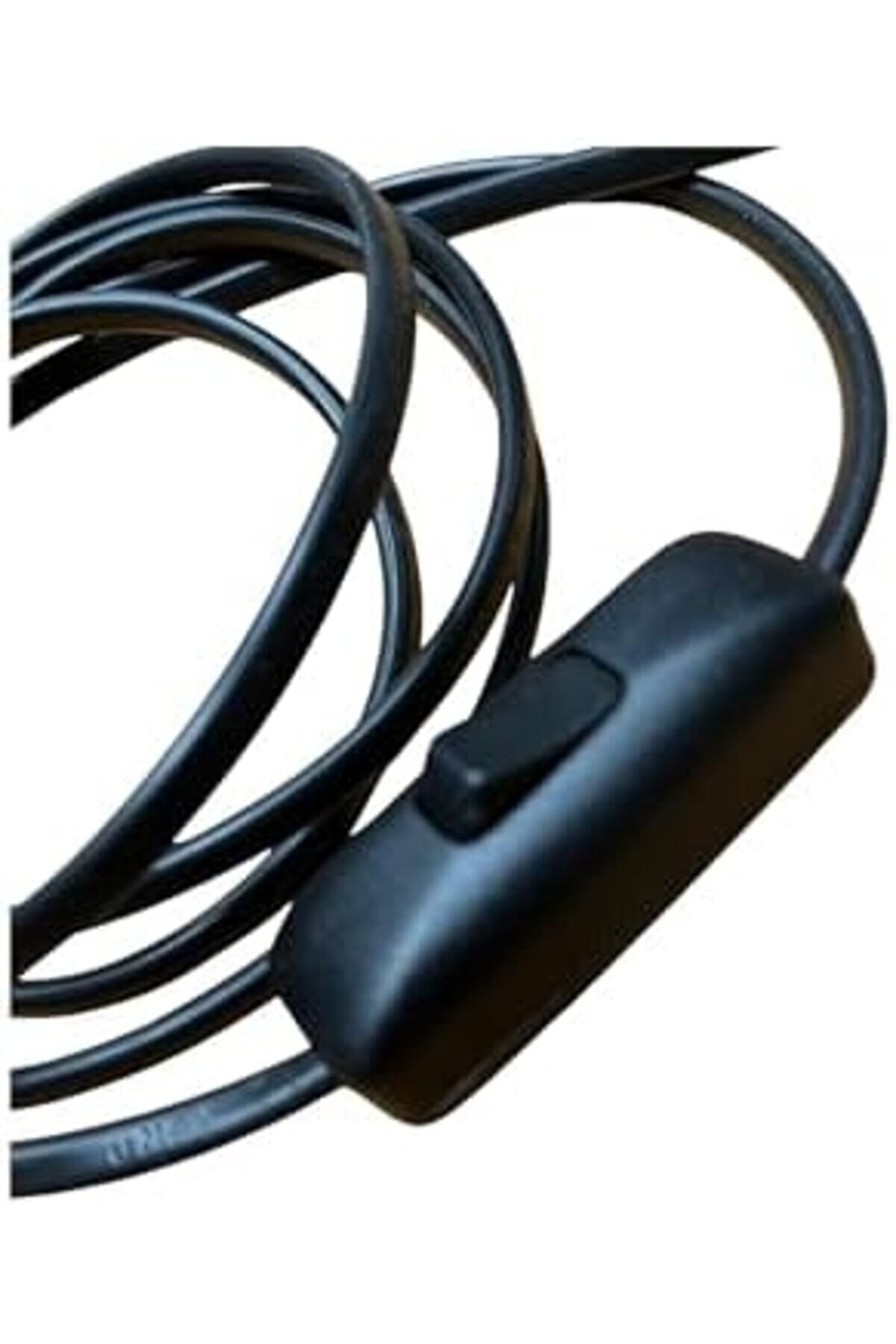 Adet Fi̇şli̇ Anahtarlı Arapuarlı Hazır Kablo | 2 Metre, 0.50 Mm² Si̇yah | Apli̇k, Abajur, Masa Lambası,