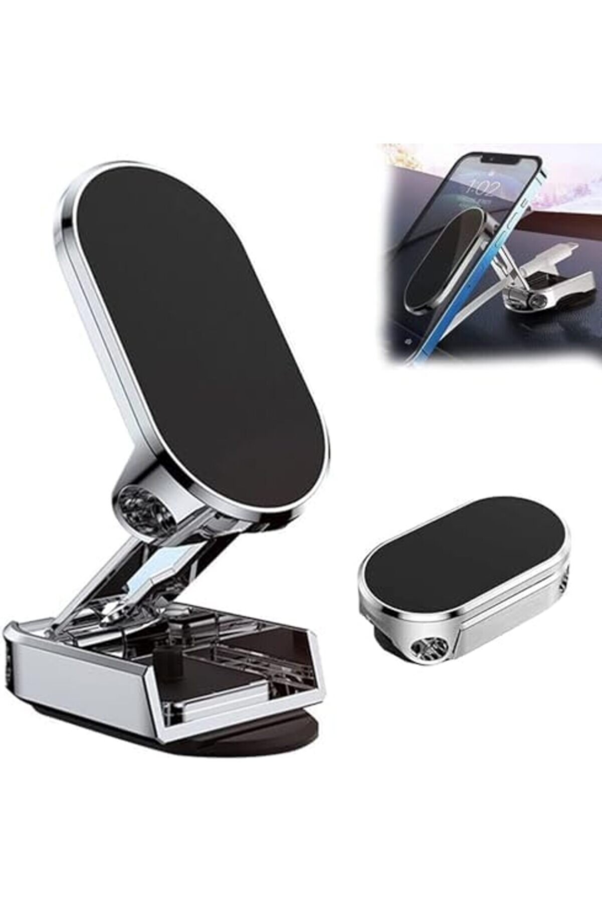 Manyeti̇k Telefon Tutucu, Evrensel Fi̇t Dashboard Telefon Tutucu Araç Içi̇n Esnek Kararlı Sabi̇tleme 360