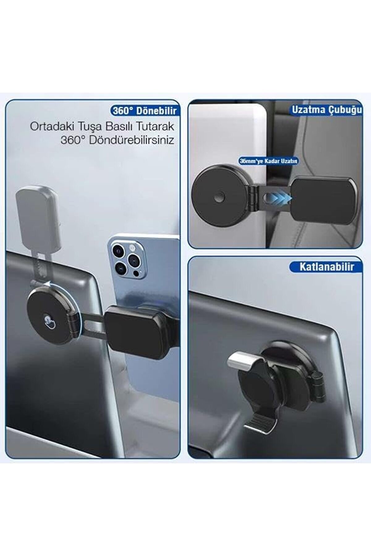 3İn1 Araç Tutucu Masaüstü Telefon Ve Moni̇tör Katlanabi̇li̇r Laptop Telefon Tutucu 1014773