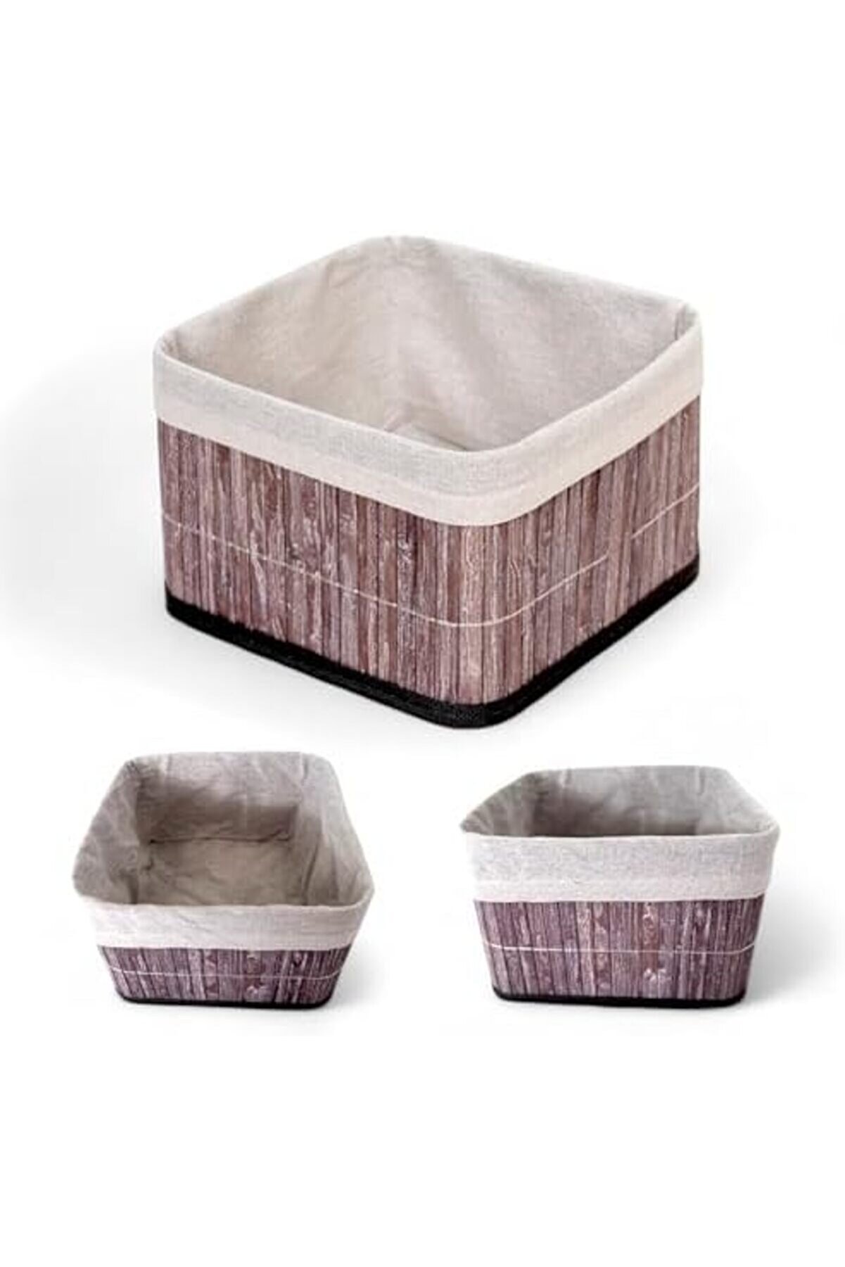 Bambu Çok Amaçlı Saklama Kutusu Düzenleyi̇ci̇ Kare Organi̇zer, Dekorati̇f Bambu Düzenleyi̇ci̇ Gri̇ (20X20X1