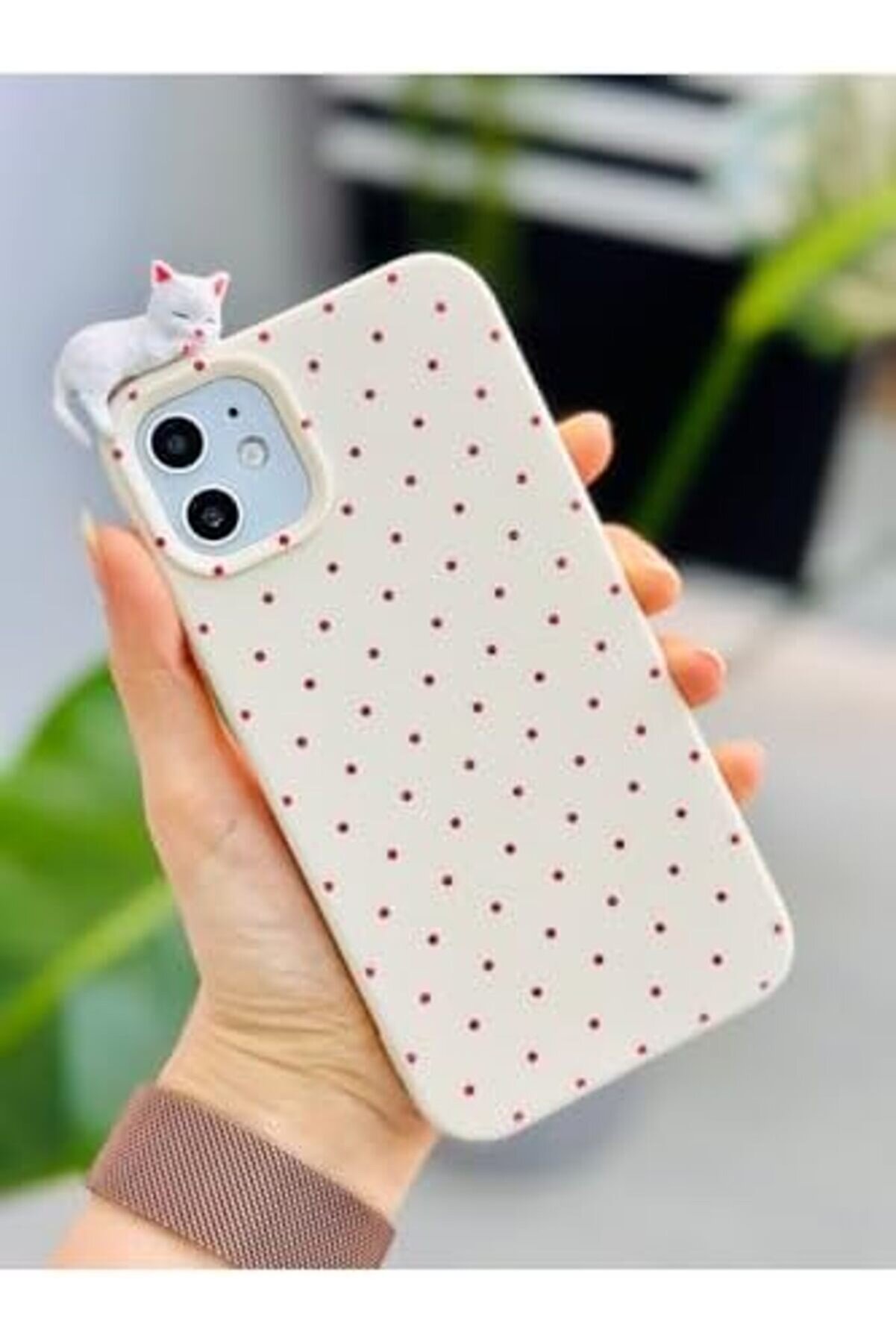 Eli̇zzashop Aksesuar Iphone 11 İle Uyumlu 3D Oyuncaklı Puanti̇ye Kedi̇ Tasarımlı Yumuşak Si̇li̇kon Kılıf