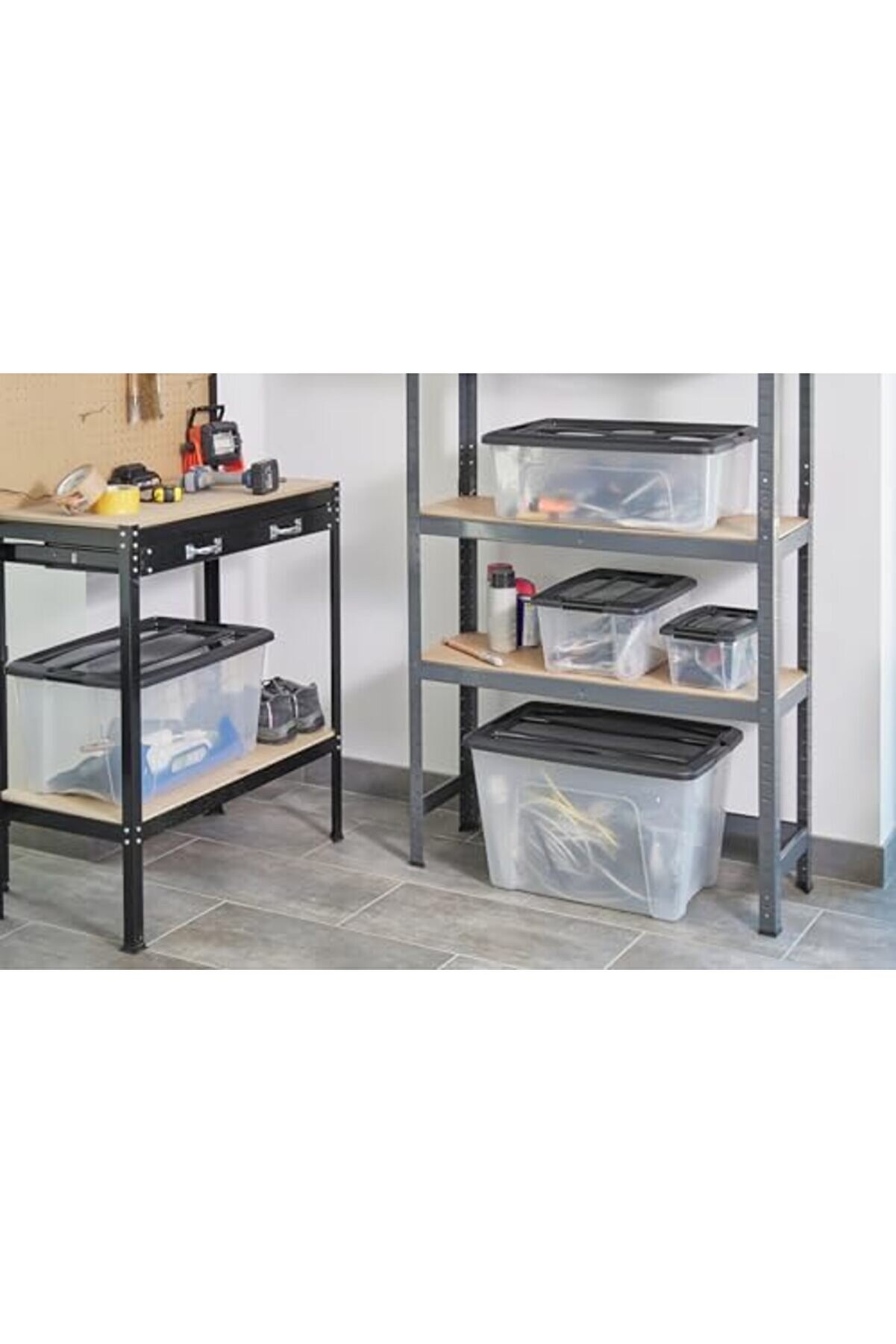 Eli̇zzashop Ohyama, Saklama Kutuları, Saklama Kutusu Çok Fonksi̇yonlu, 4 Lü Set Plasti̇k Kutu 60 L