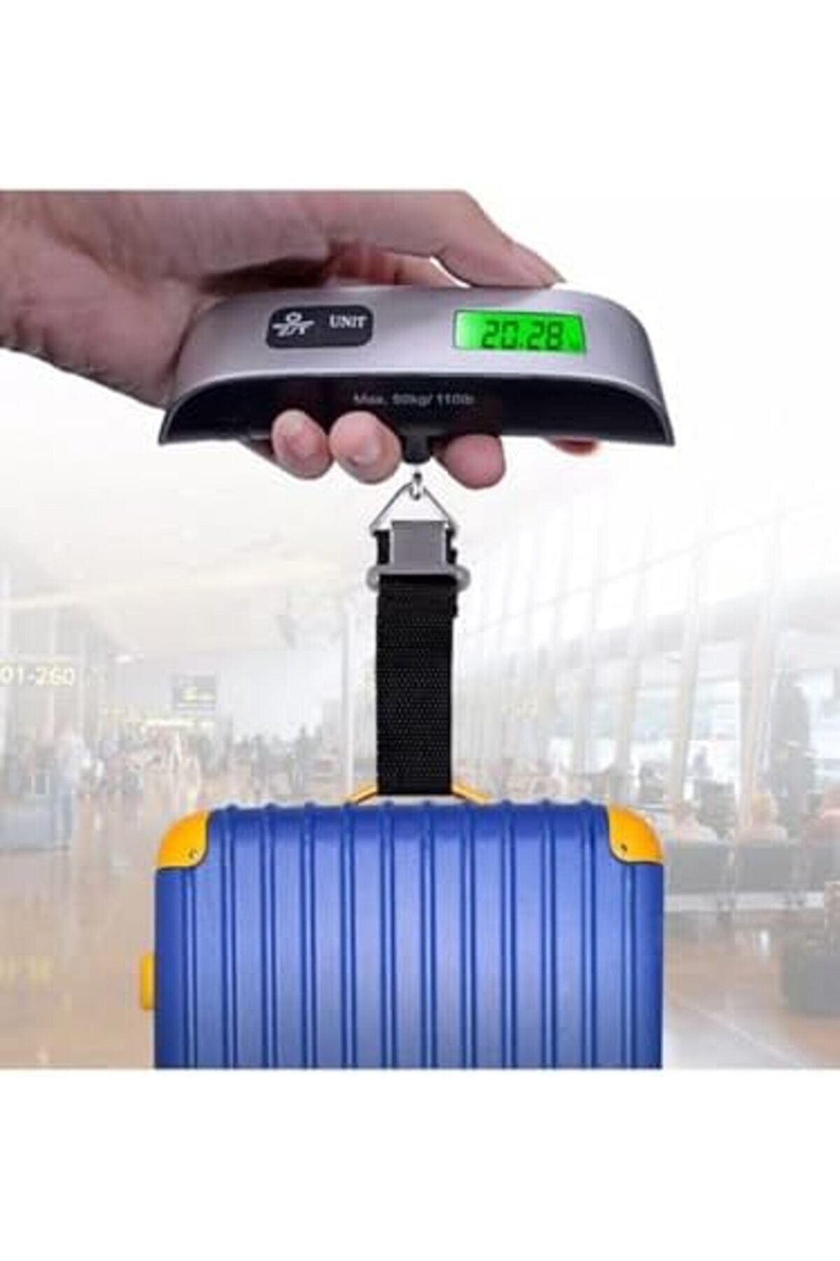 Işıklı Elektroni̇k Askılı El Bagaj Tartısı Bavul El Tartısı El Terazi̇si̇ Bavul Terazi̇si̇ Okul Seyahat T