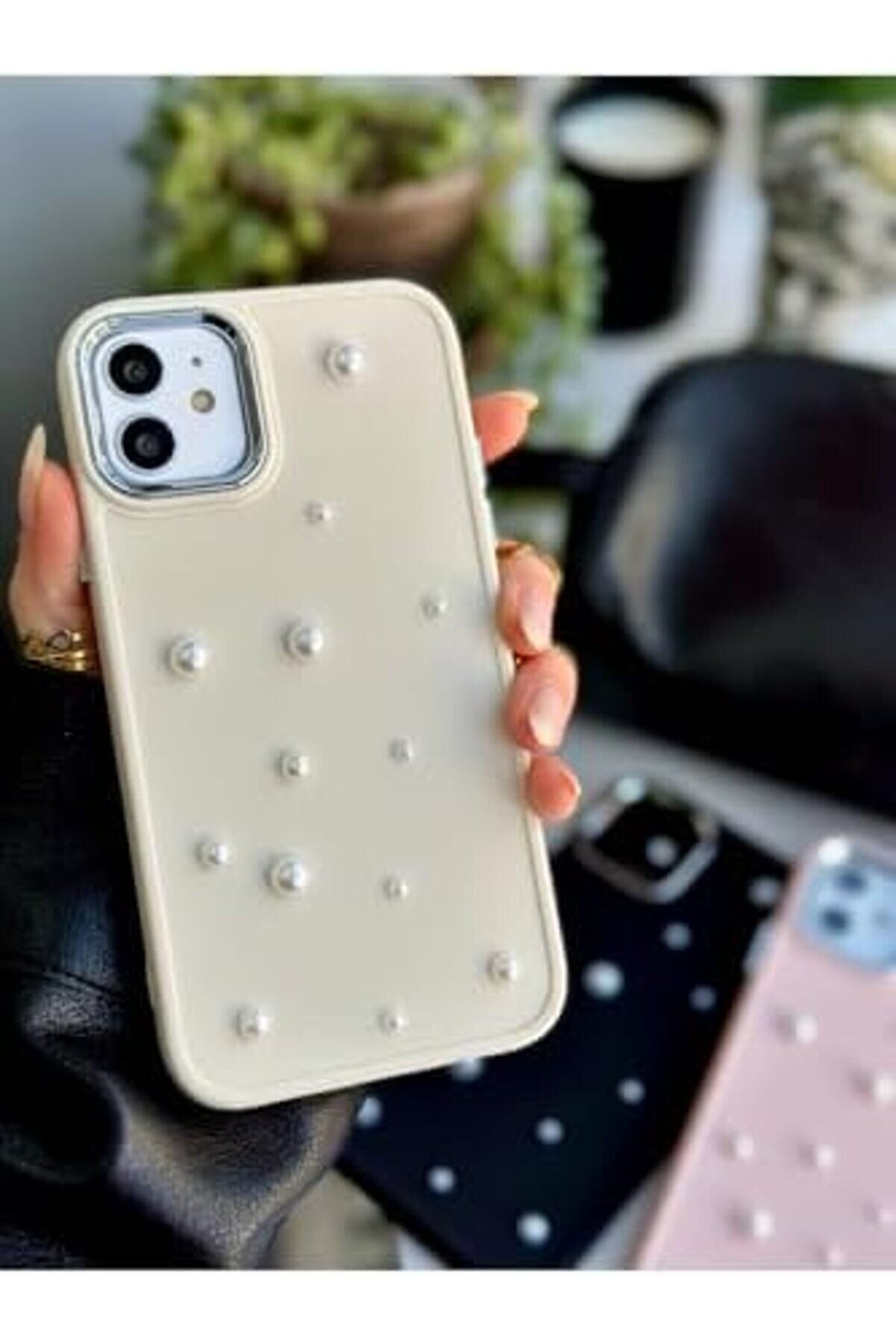 Aksesuar 11 Uyumlu 3D Oyuncaklı Pearl Tasarımlı Yumuşak Si̇li̇kon Kılıf - Krempearl 1014773