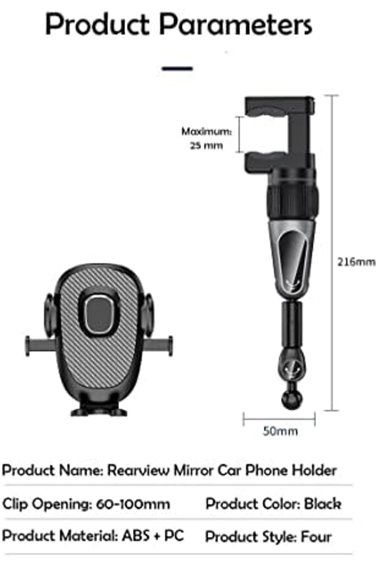 Svngsphereshop Gn-47 Araç İçi̇ Di̇ki̇z Aynası Telefon Tutucu Otomati̇k Sıkıştırma Her Yöne Döner Svngsph