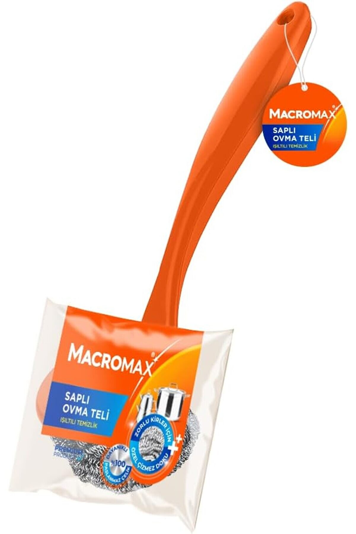 STOREMAX Saplı Ovma Teli, Ergonomik Tutma Saplı Paslanmaz Çelik Bulaşık ve Fırçası 1014773