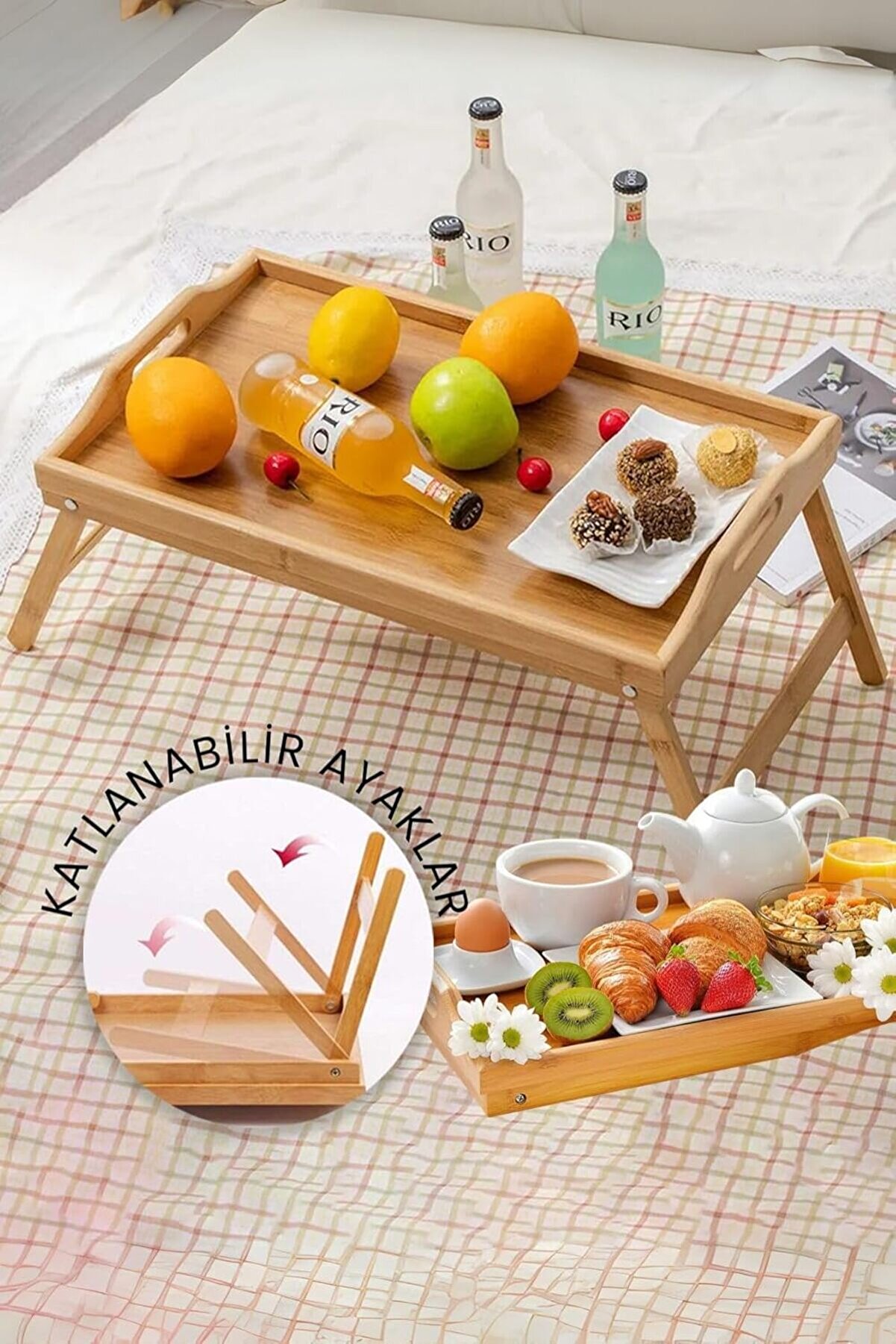 STOREMAX Life Katlanır Ayaklı Portatif Bambu Yatak Koltuk Piknik Keyif Tepsisi MIT1142 1014773