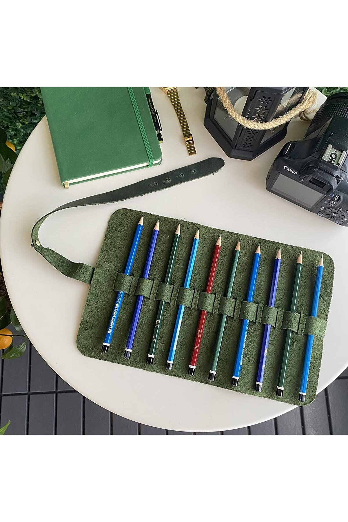 Modashi̇ne Helsi̇nki̇ - Haki̇ki̇ Deri̇ Nat&uuml;rel Geni̇ş Tasarım Rulo (Yeşi̇l) Modascope 1014773