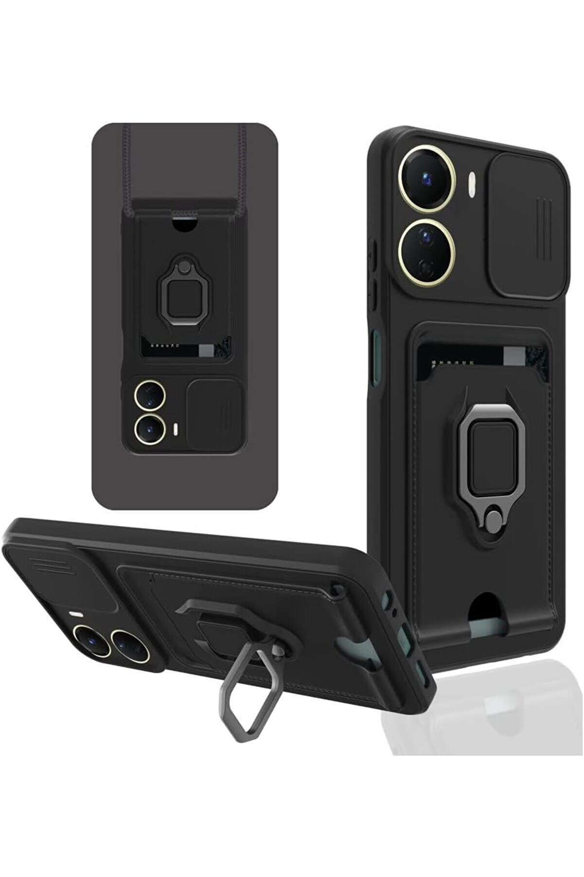 STOREMAX Y22S Kılıf Ipli Lens Sürgülü Yüzüklü Kartvizitli Silikon Zuma 1014773