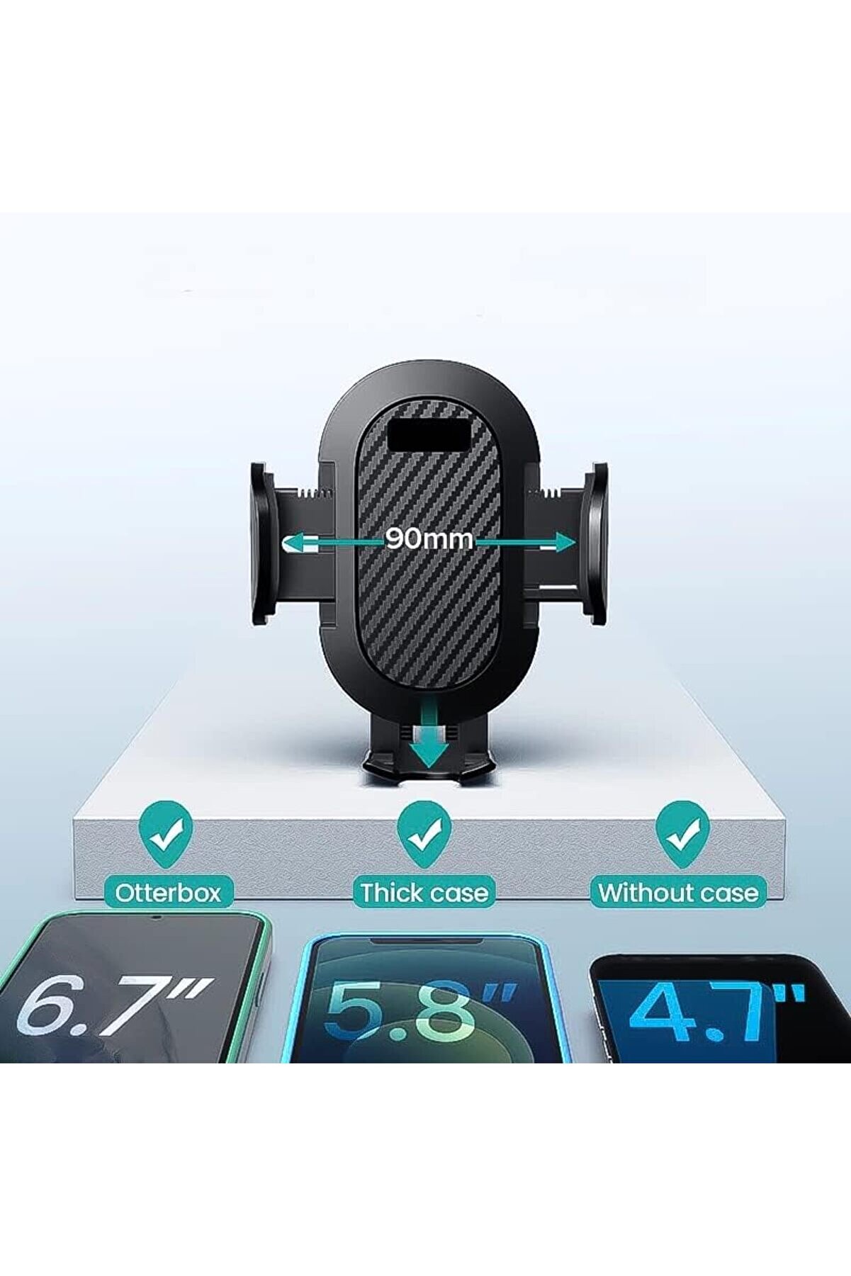 Nıppon, Uzatılabi̇li̇r Vantuzlu Araç İçi̇ Telefon Tutucu - Araba Telefon Tutucu - Tek Tuşla Açılır Kana